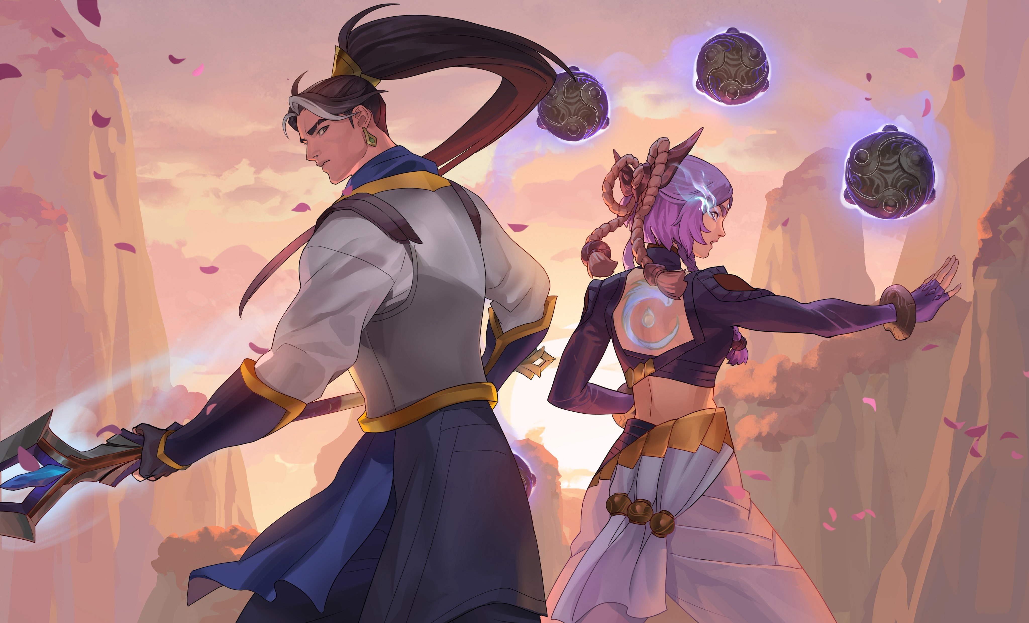 芸阿娜与赵信插画（高清版）英雄联盟 ​​​