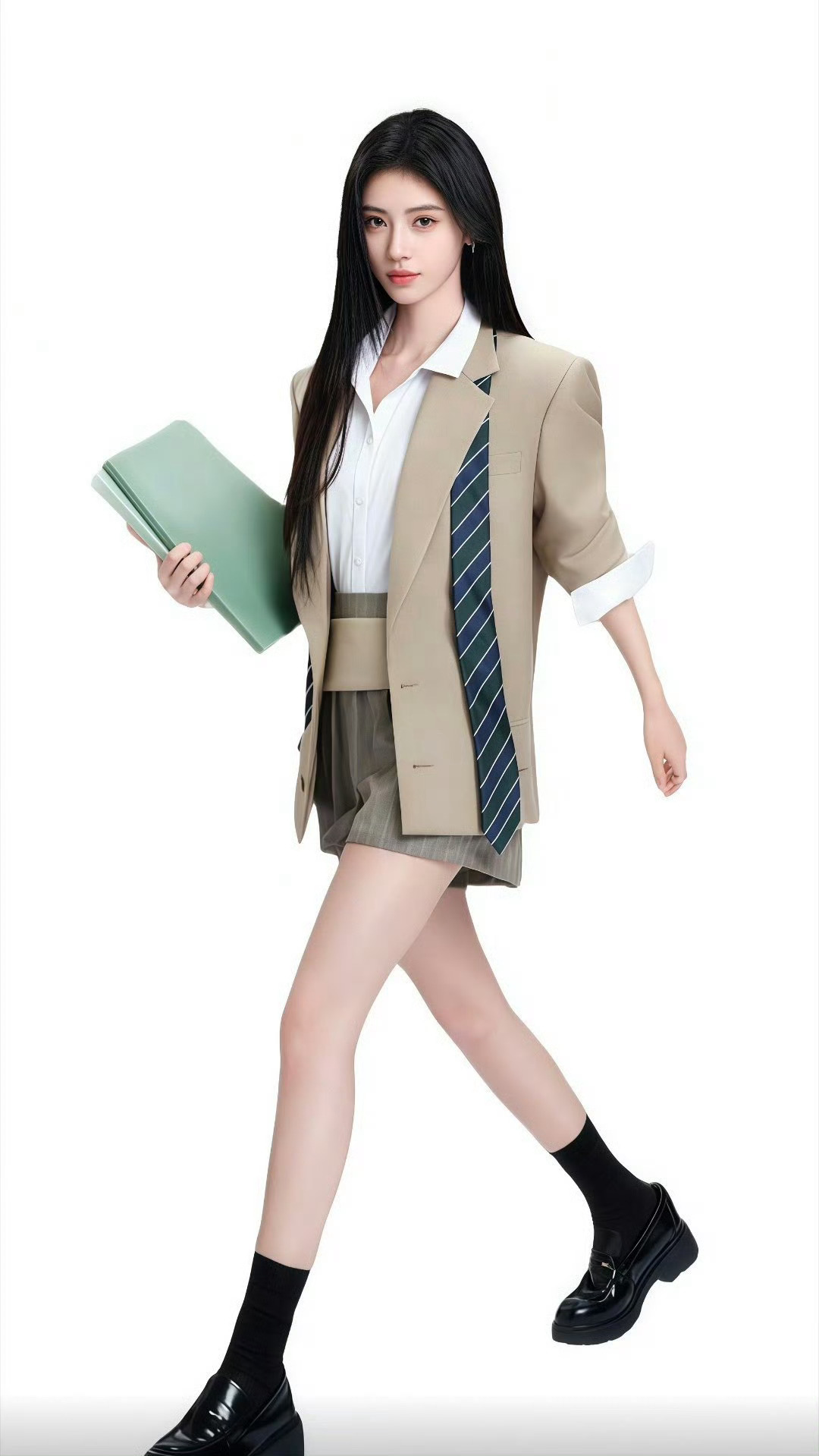 鞠婧祎西装短裤鞠婧祎OL风鞠婧祎西装短裤造型杀疯了！干练西装+利落短裤，甜妹秒变