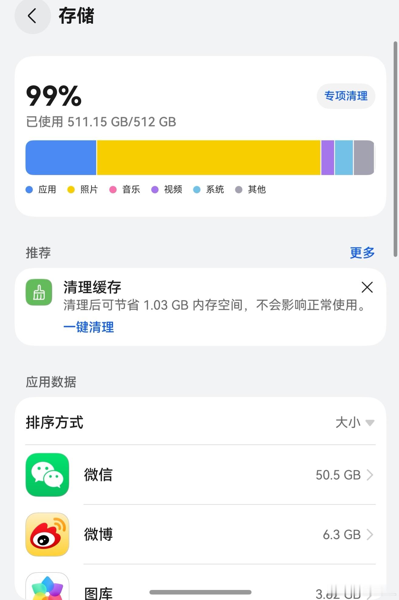 怎么内存这就满了呢？我需要一部新手机。[苦涩] ​​​