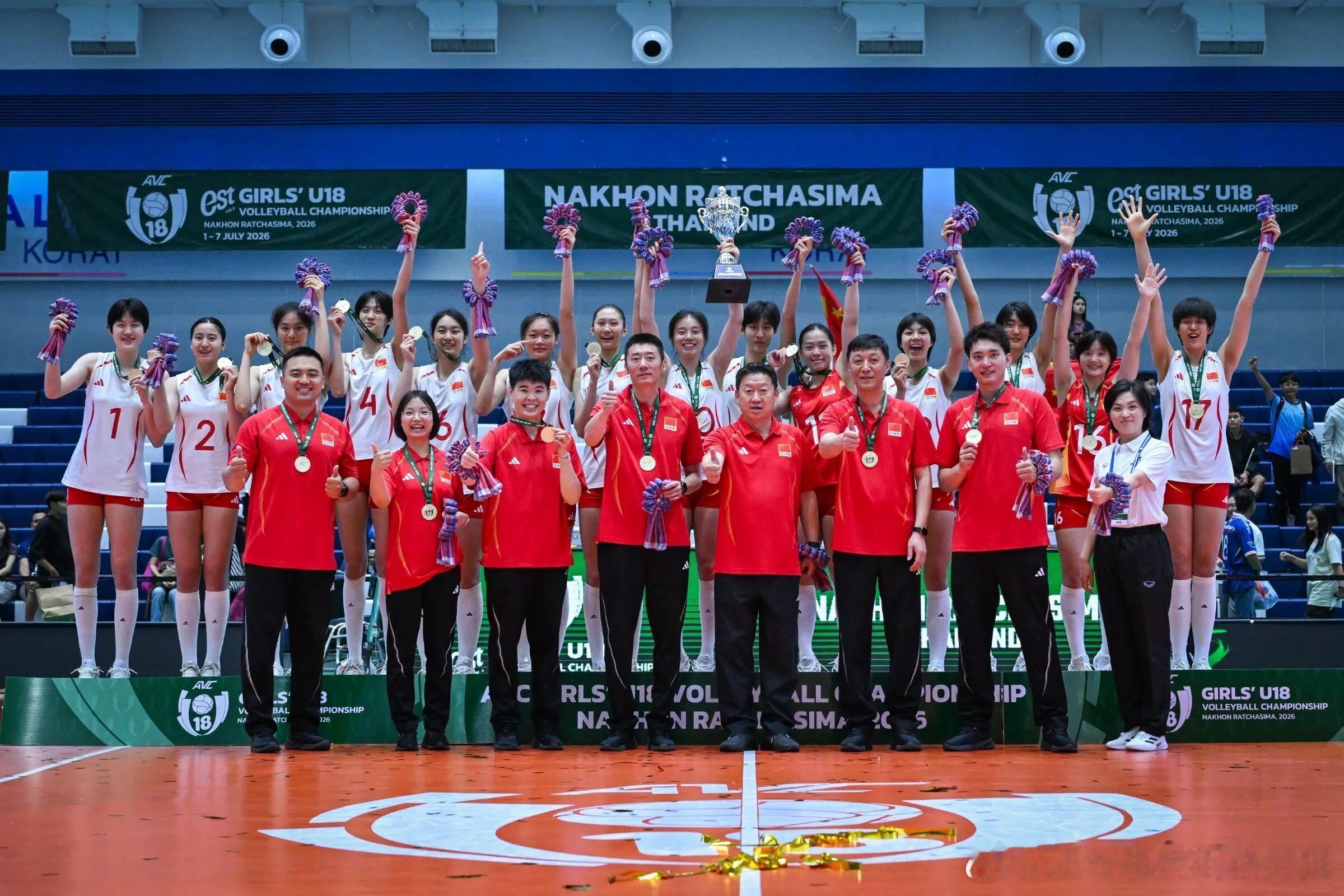 喜报！中国女排U18亚锦赛全胜卫冕，江苏小将斩获MVP等多项大奖北京时间7月7日