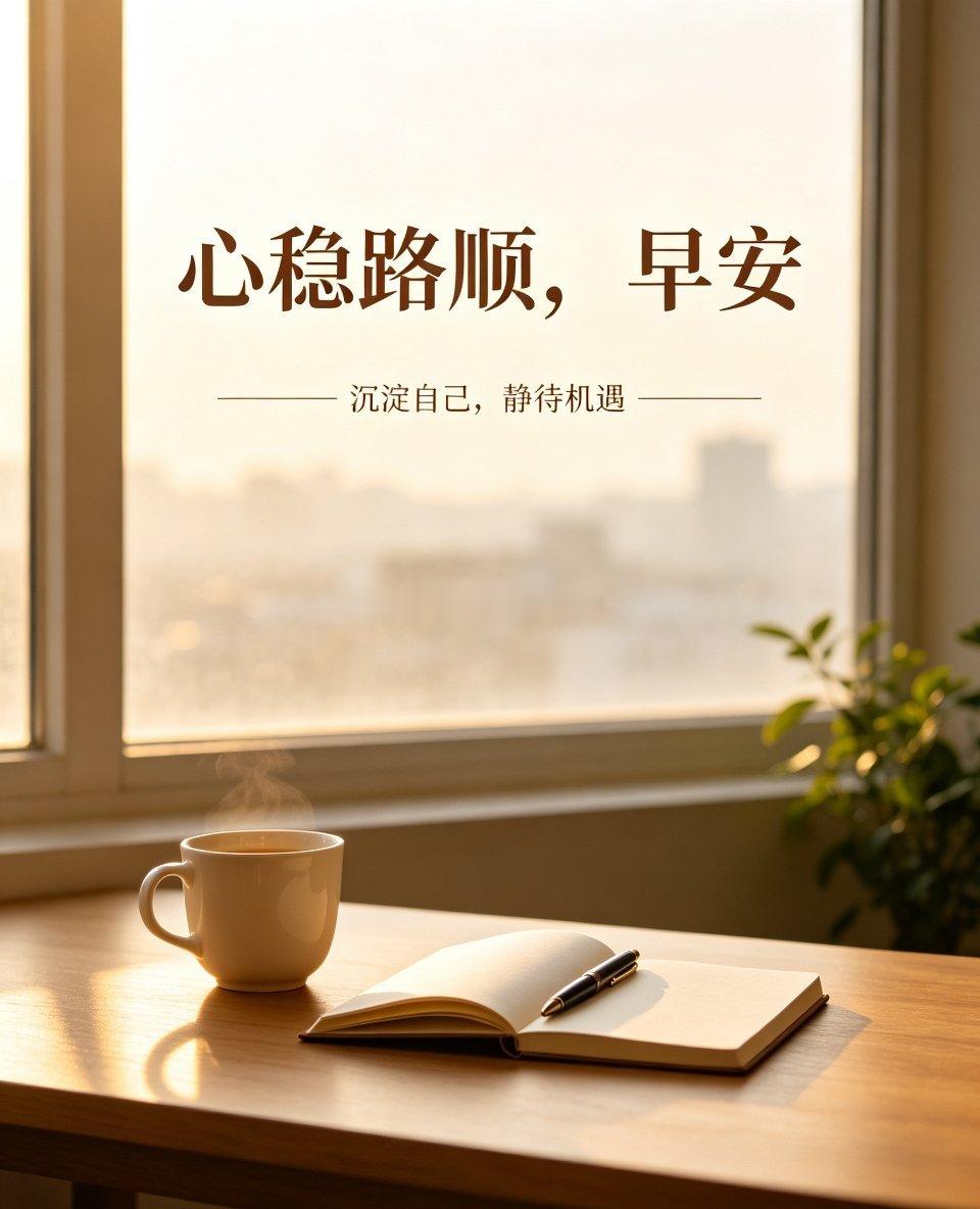 早安 早安。少喧闹，多沉淀，安静打磨思路，踏实走好每一步。市场机会常在，稳住心态