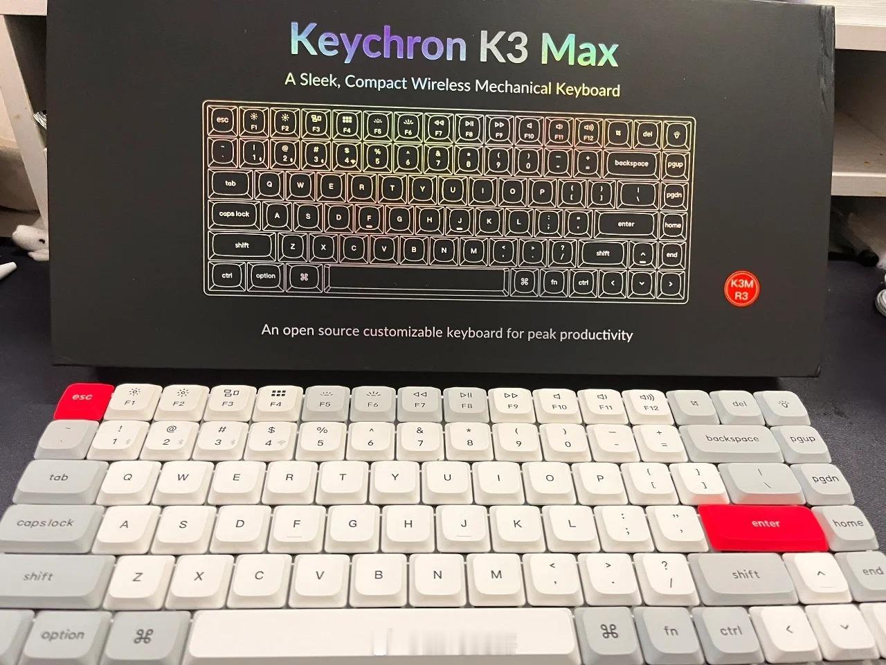 keychron k3 max⌨️外观：低调、简约，属于那种越看越好看的类型。应