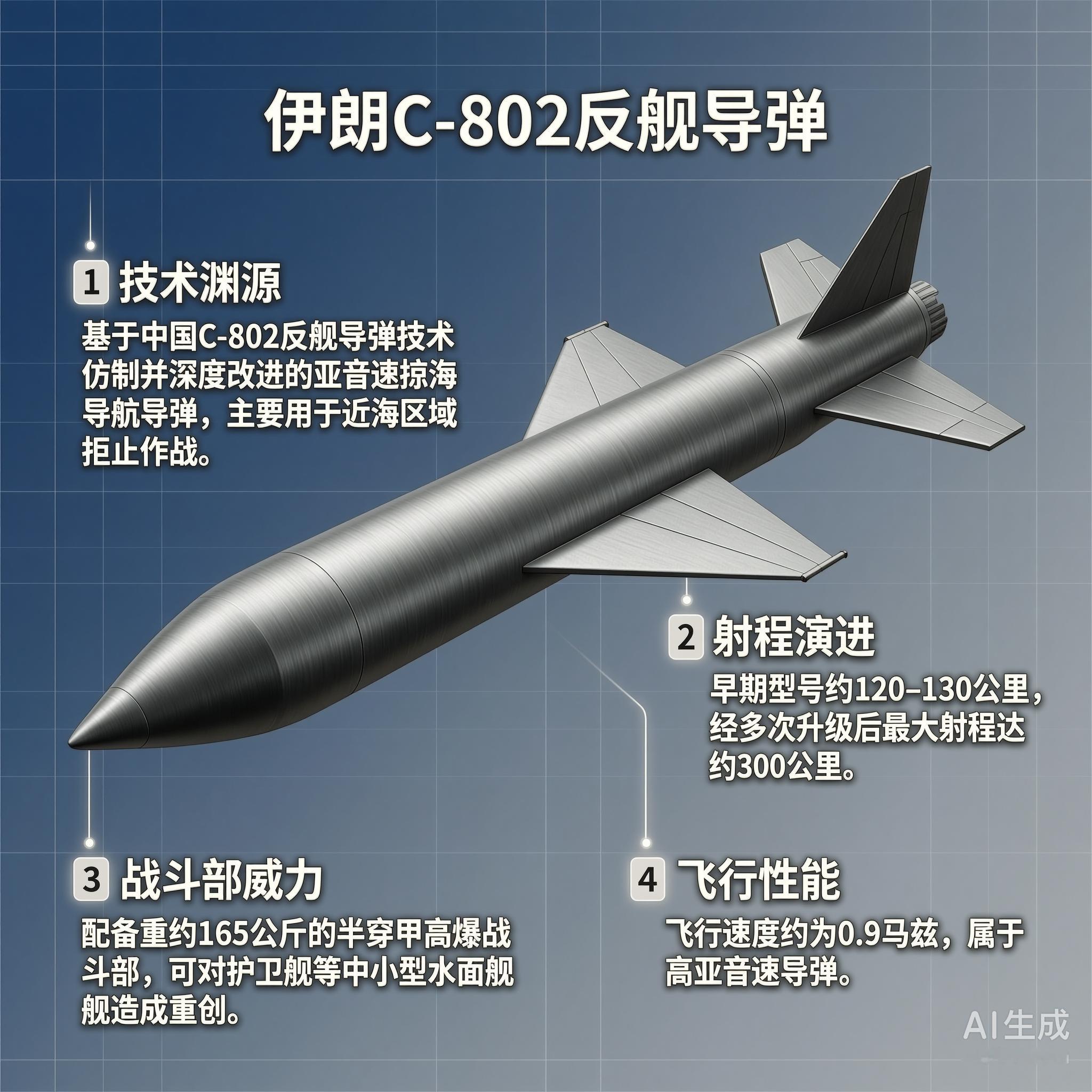 军事ai新视野 C-802反舰导弹伊朗基于中国C-802反舰导弹技术仿制并深度改