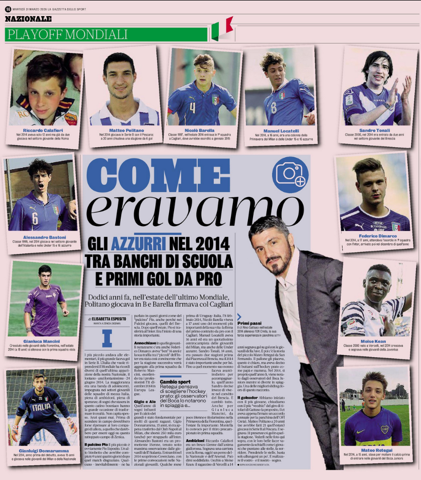 这批球员在意大利上次踢世界杯时的样子（Richy那么小一只） 