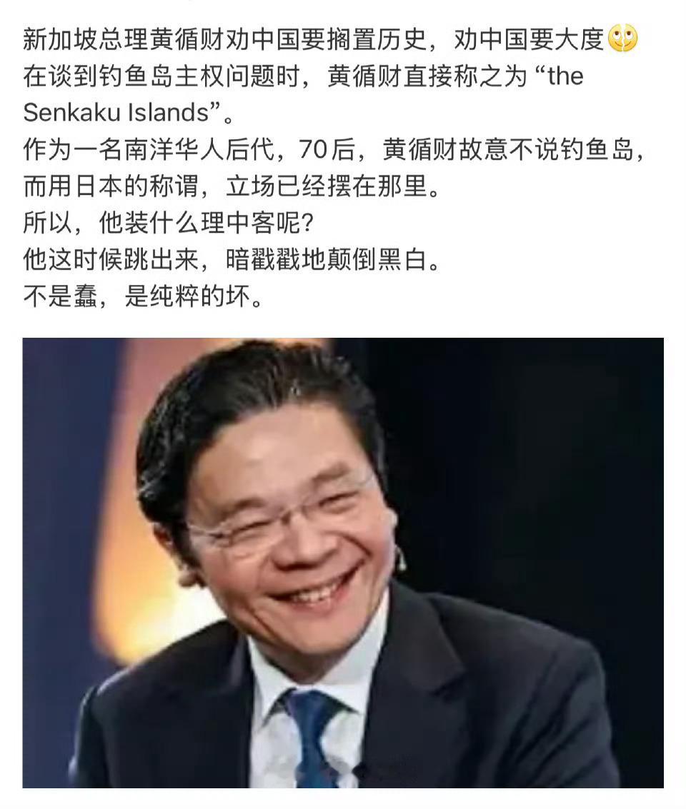 高市早苗暗示涉台狂言是即兴发挥 不冀望他说什么。。因为他是新加坡人，好听叫“华裔