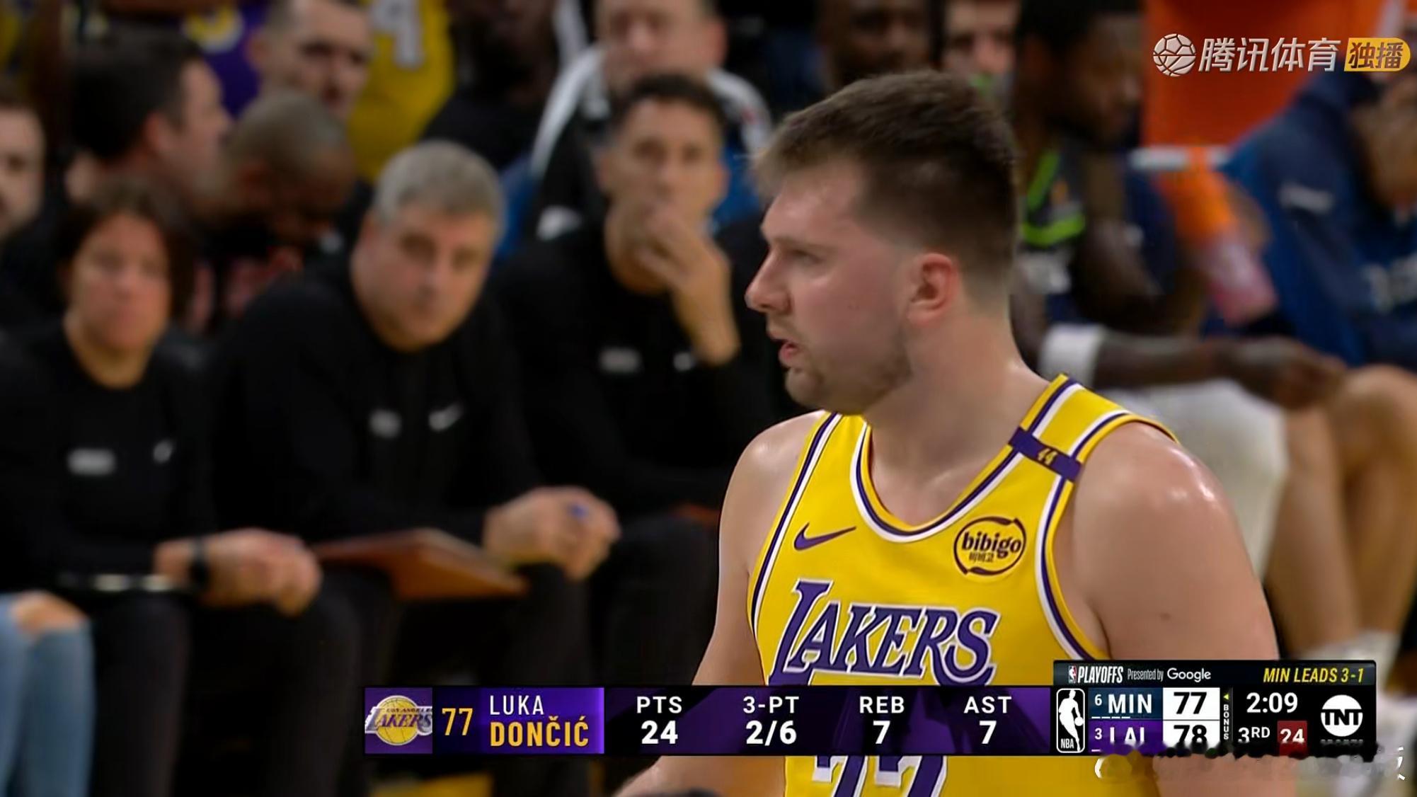 湖人第三节赢31-22，有伤在身的东契奇单节拿下13分！森林狼vs湖人 ​​​
