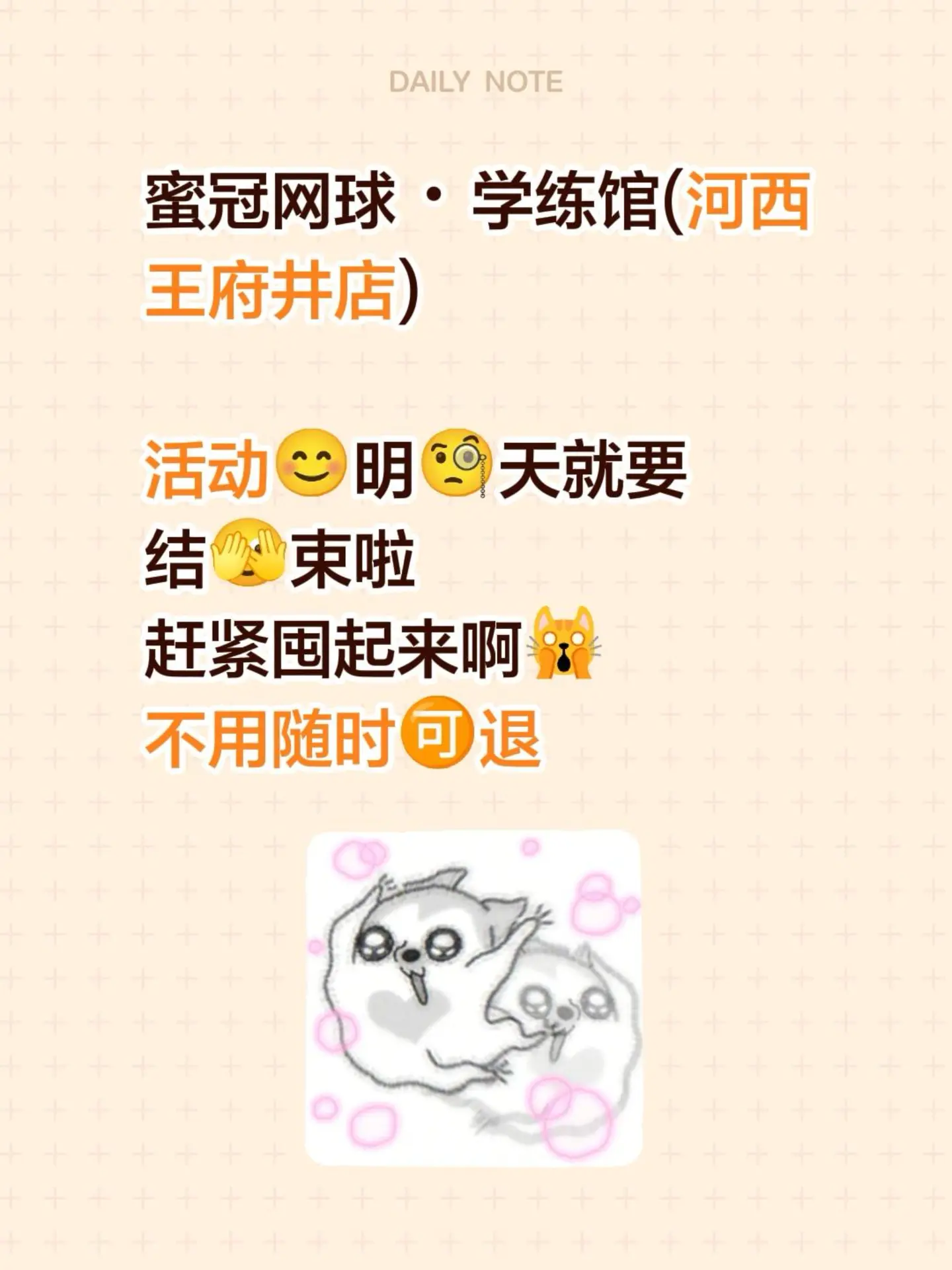 蜜冠网球・学练馆(河西王府井店)  活动😊明🧐天就要 结🫣束啦 ...
