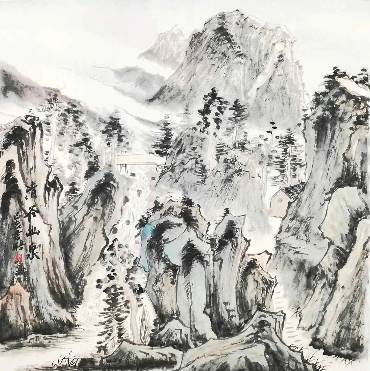 #能否展示你的一幅国画山水# 来来来