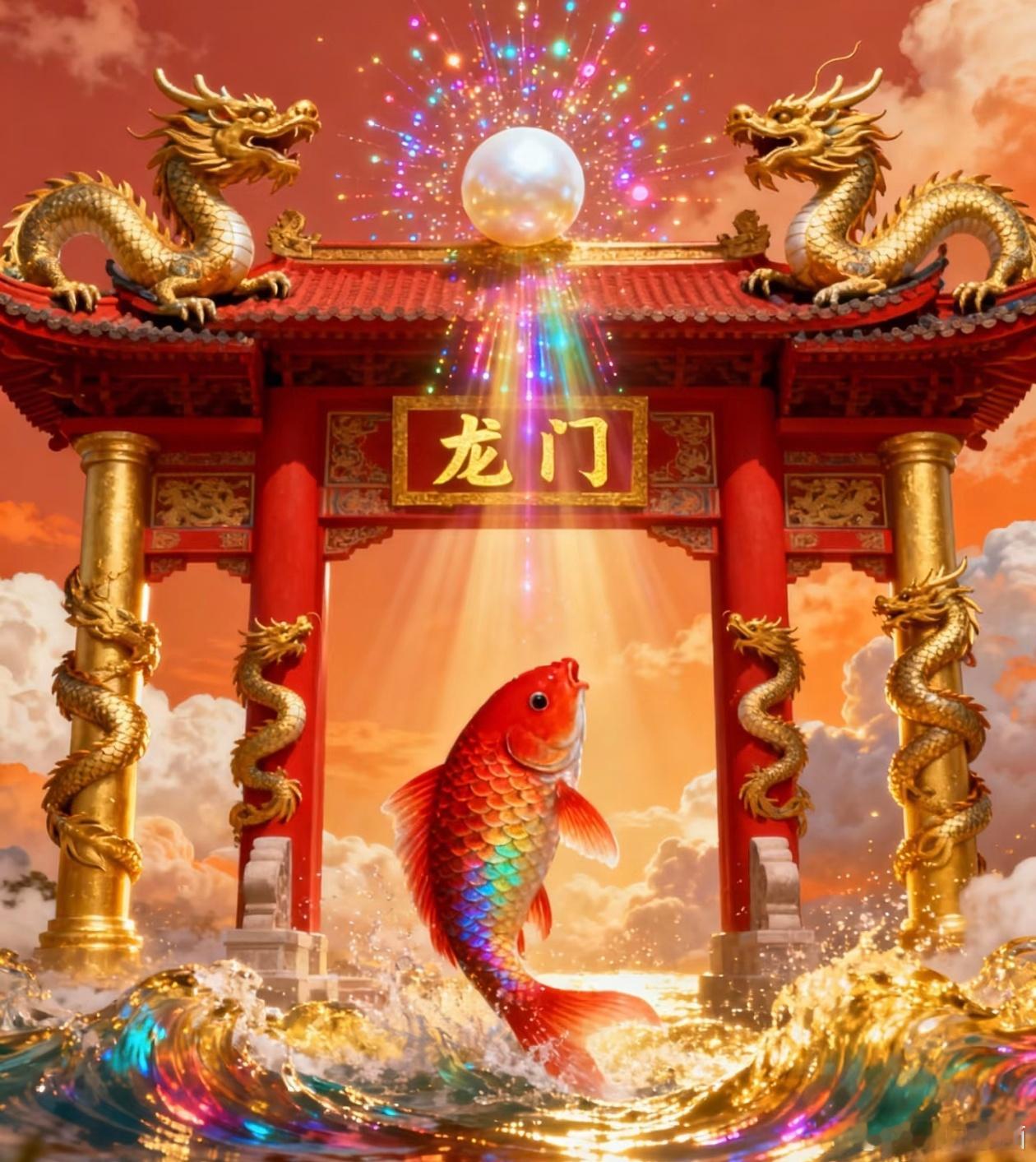 看到鱼跃龙门，你就要上岸了。点赞，提前恭喜自己吧。 ​​​