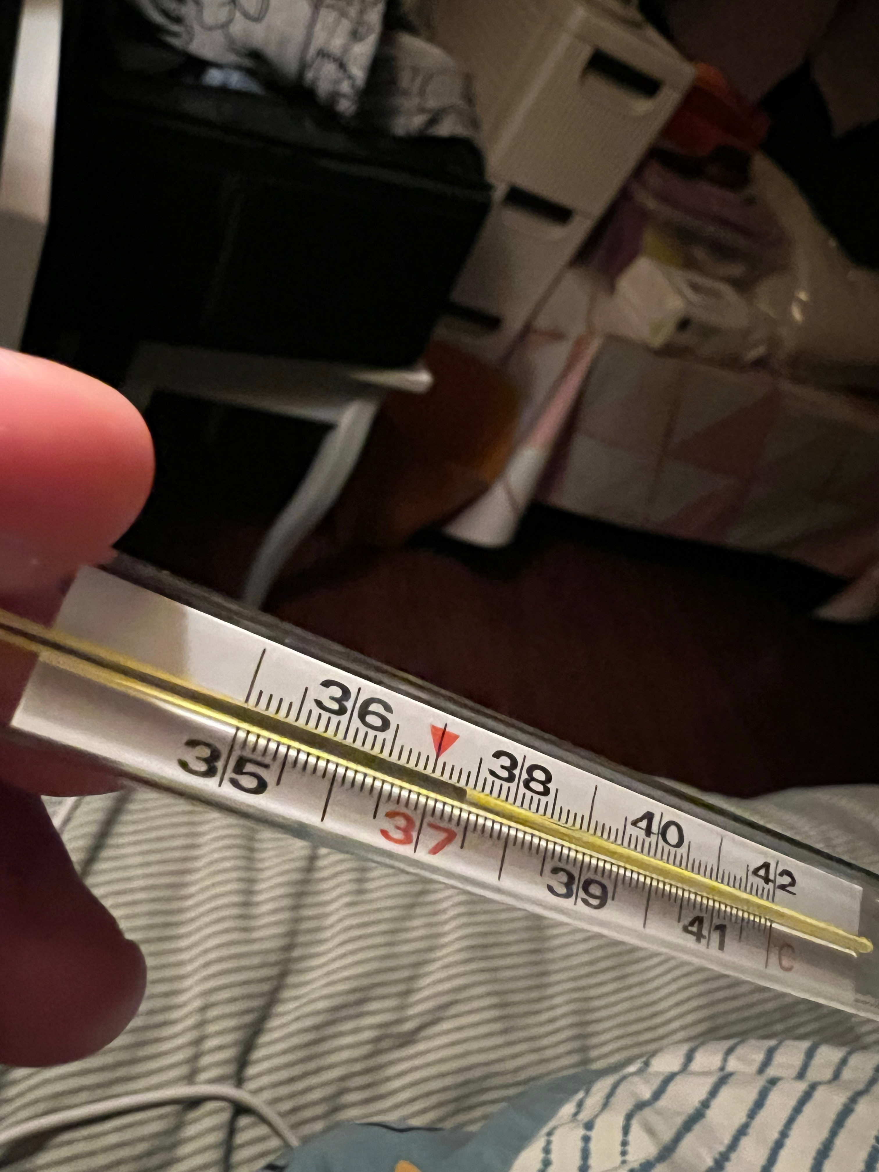 坏了！我是不是肯德基了？浑身酸疼加低烧。今天疯狂星期四，怼一顿不知道能不能好。[