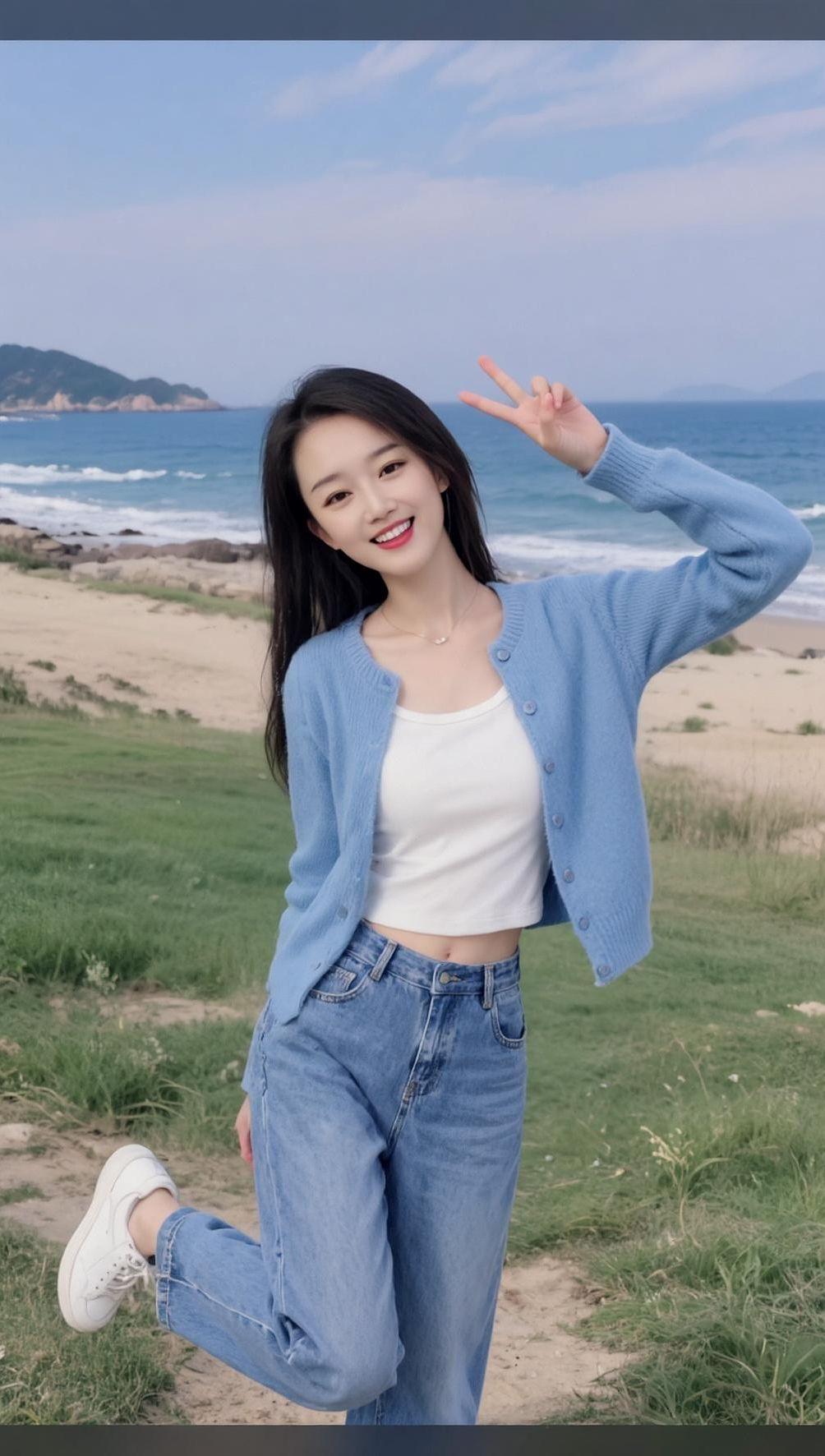 可以认真但不必太执着，乐观，知足，从容，才是人生最好的状态～AI海滨清新照