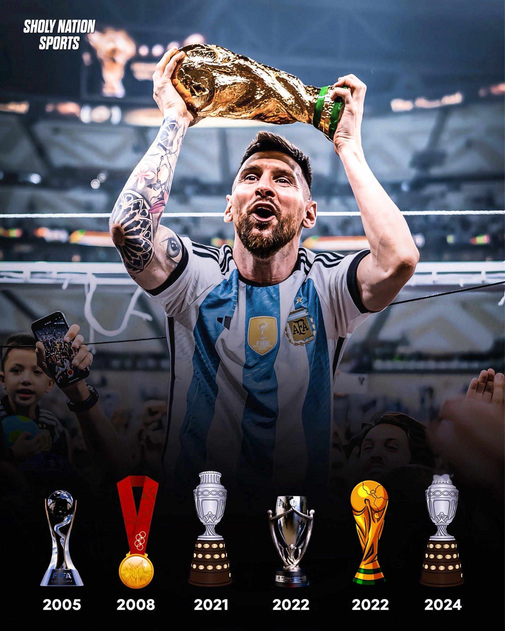 SNS：🇦🇷梅西在阿根廷的成就，从零到英雄：🏆U20世界杯🏅奥运会金牌?