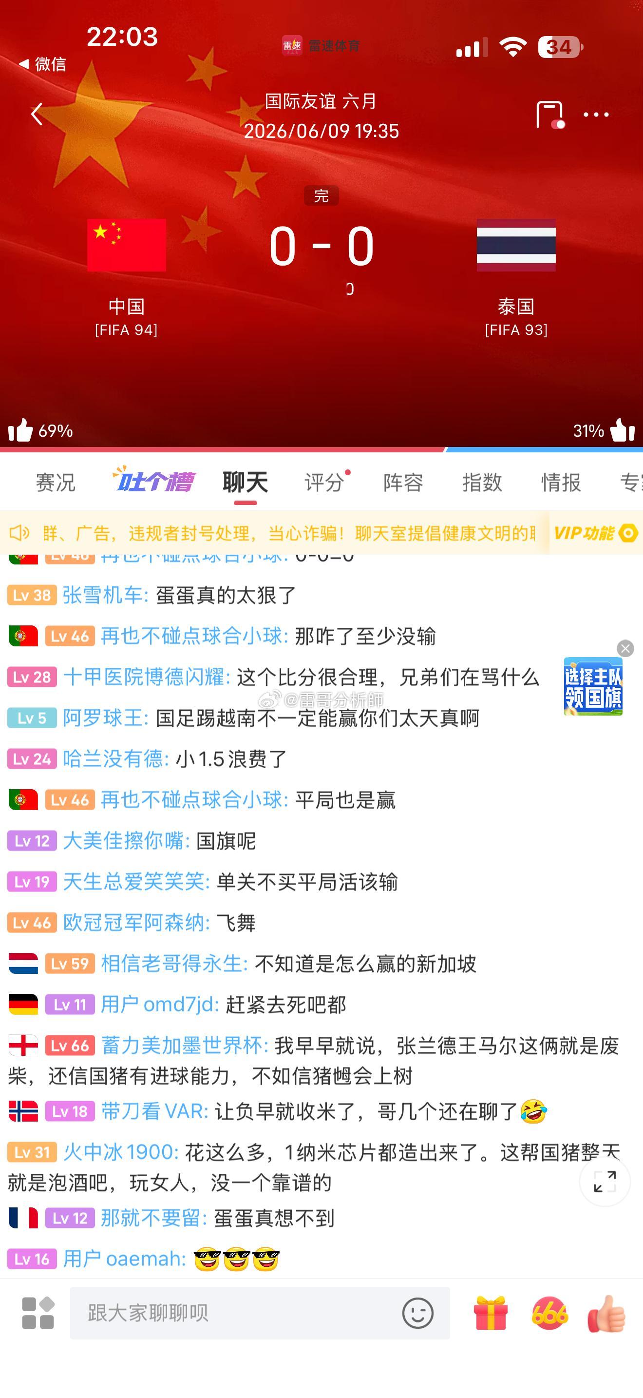 国足vs泰国一天就看个蛋蛋么 