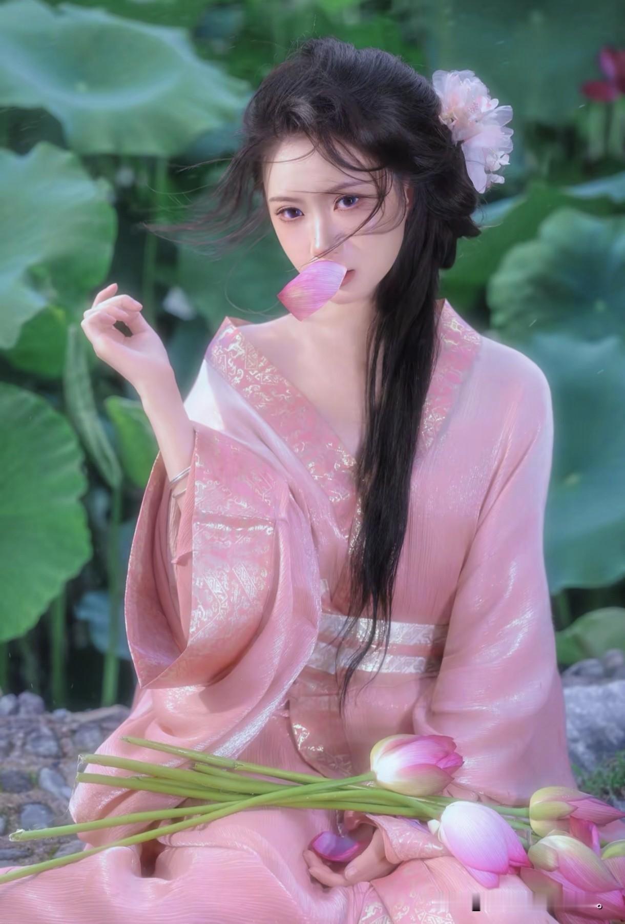 紫色系古风美女 紫色仙气汉服 梦幻古装少女 温柔系古装照