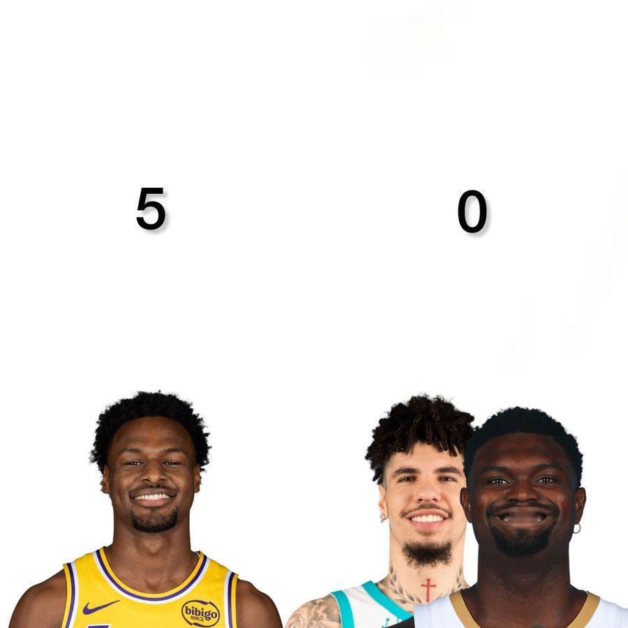 NBA 季后赛得分对比，布朗尼完胜三球+锡安