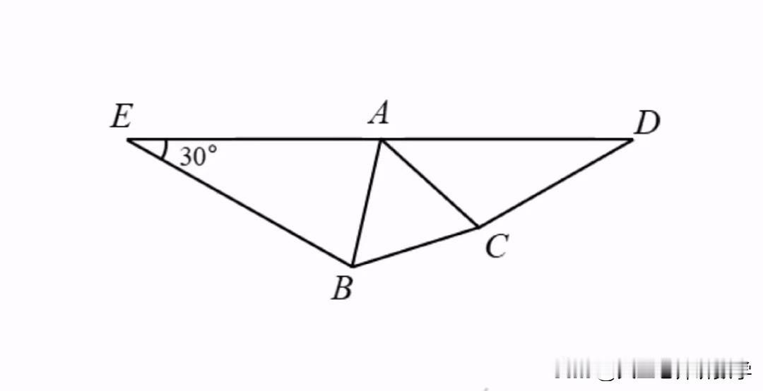 中考数学必刷题，几何题：
如图所示，∠BEA=30°，2AD=DE=8，△ABC