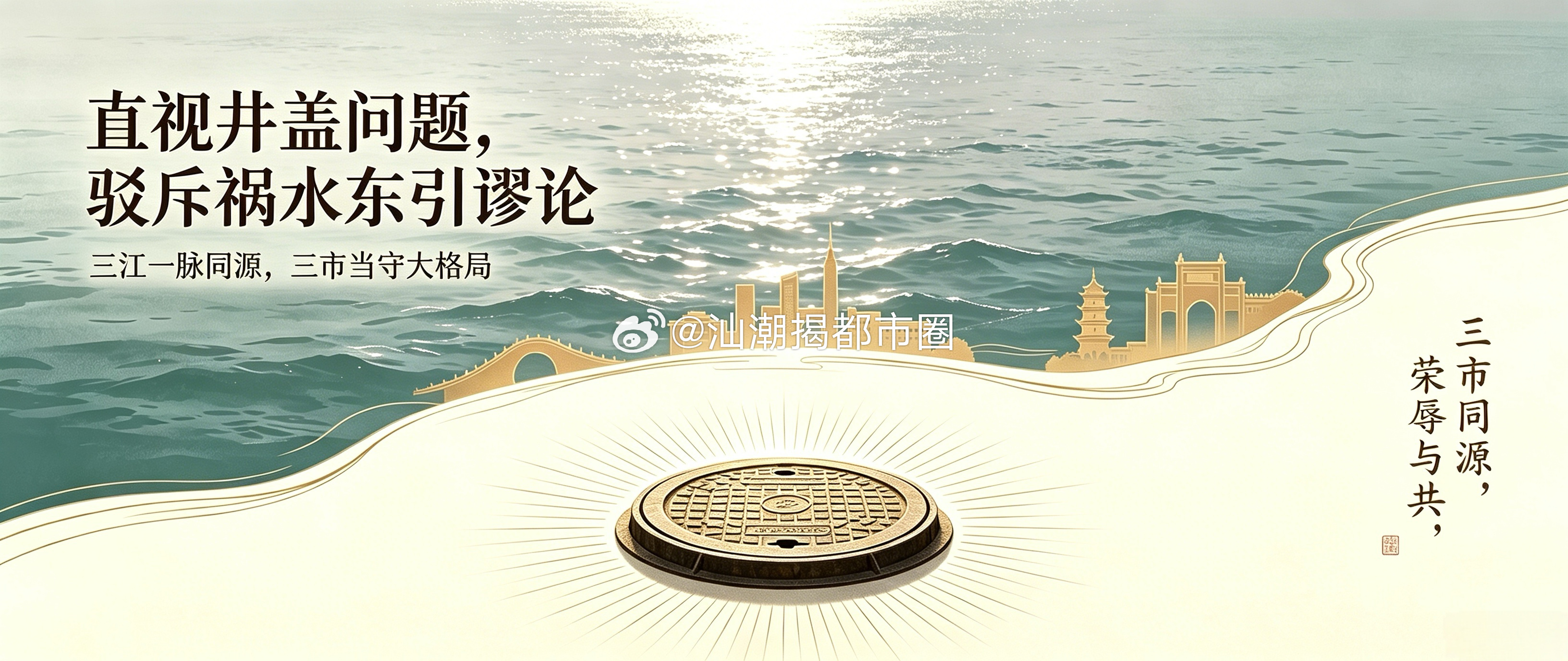 大汕头湾区汕潮揭都市圈 【直视井盖问题，驳斥祸水东引谬论】井盖沉陷，本是民生现场
