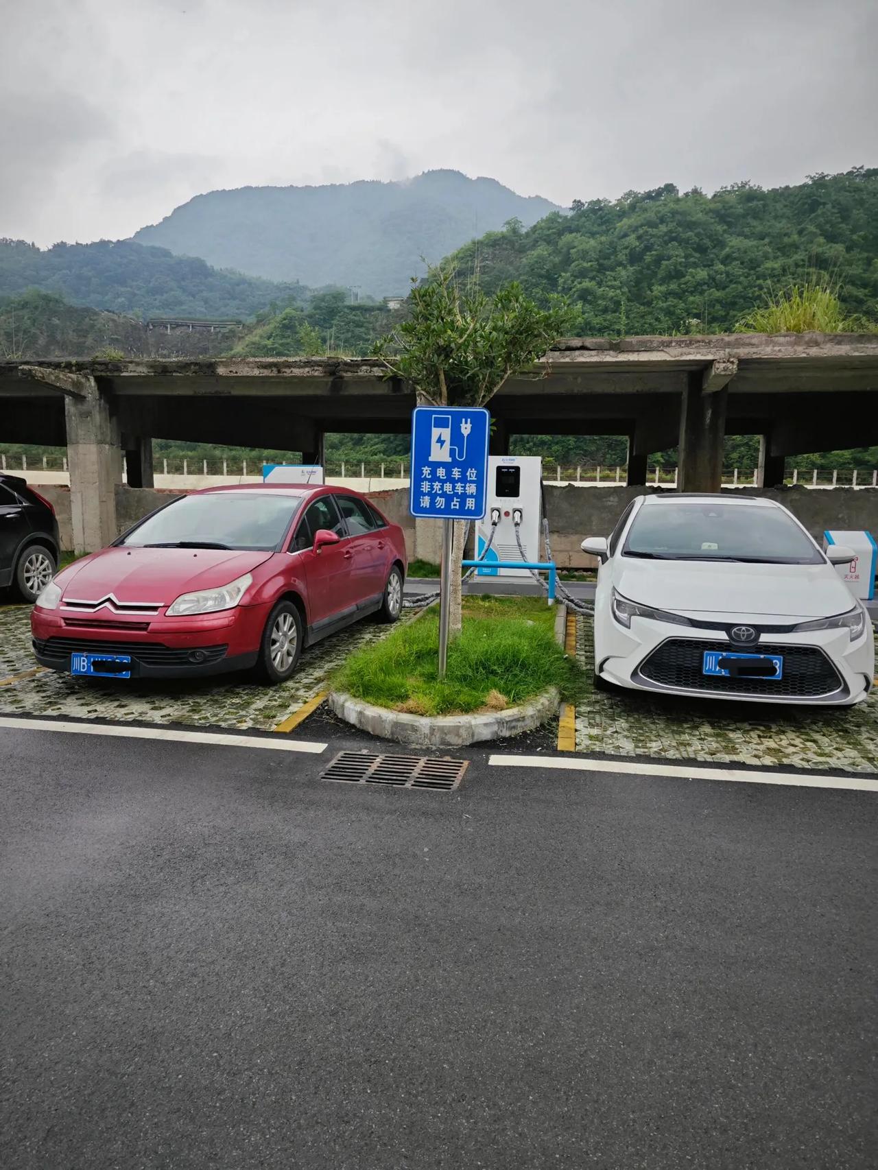 他们都是出于什么心理呢？

一个停车场旁边正常车位空了很多出来，但这几个蓝牌车就