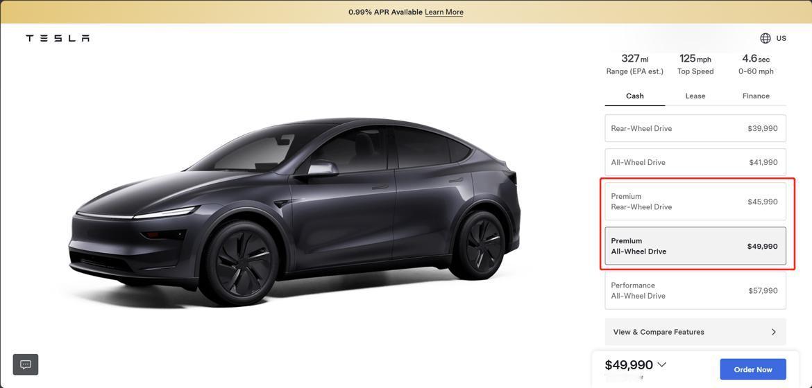 特斯拉刚刚在加拿大降价，马上就在美国涨价。👀
新价格如下：
• Model Y