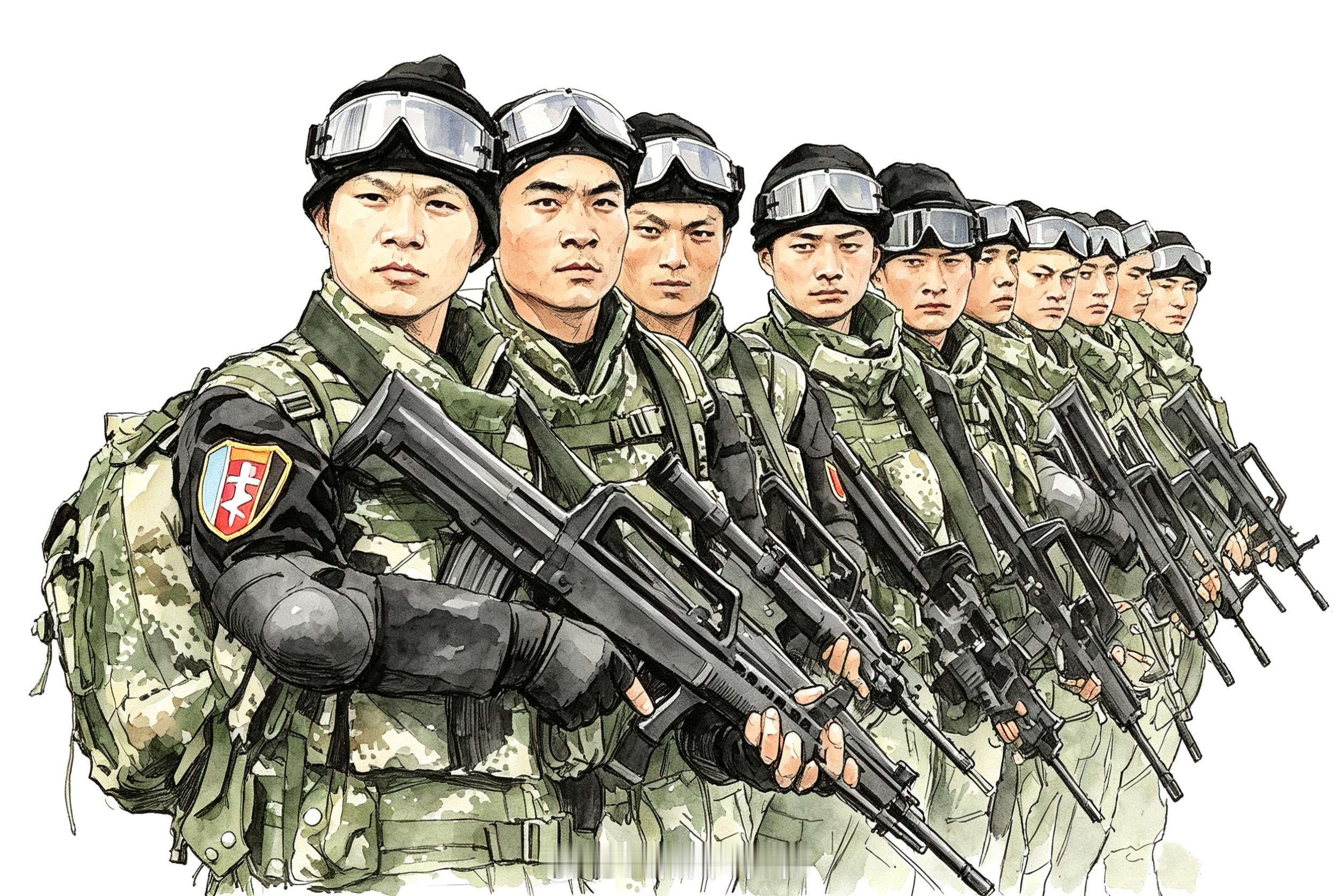 PLA老学校时期经典插画——海特蛟龙战术范儿军迷