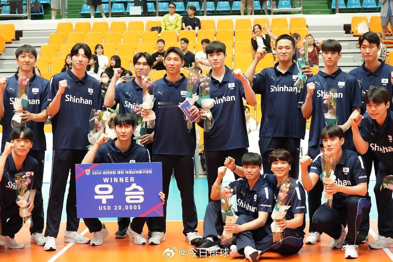 #2024男排韩国杯# 最终排名（7.17）：一）韩国男排：3胜1负积9分；二）