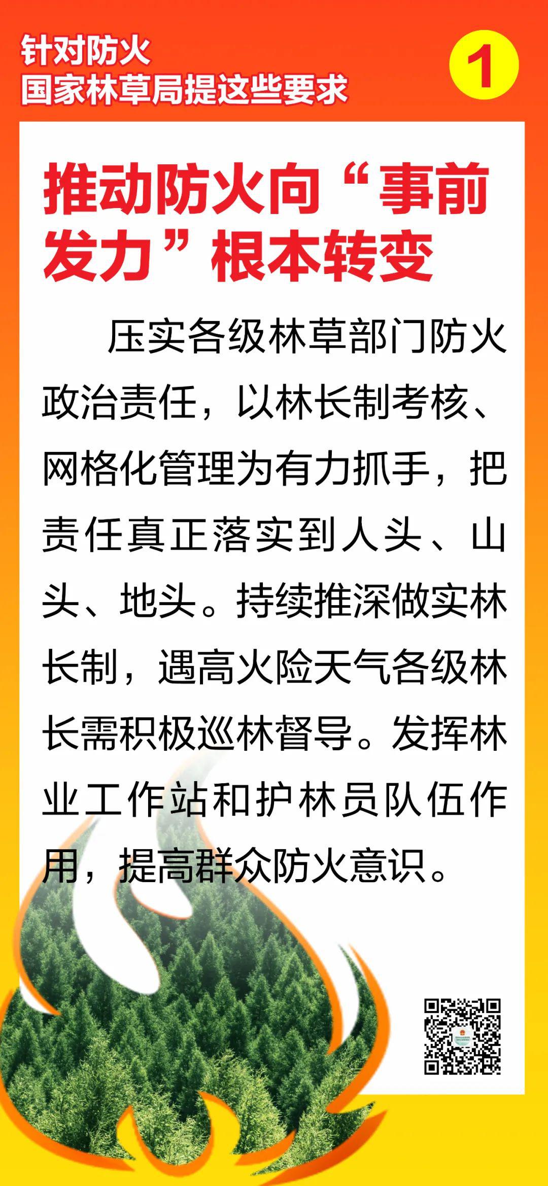 关于防火, 国家林草局有这些要求