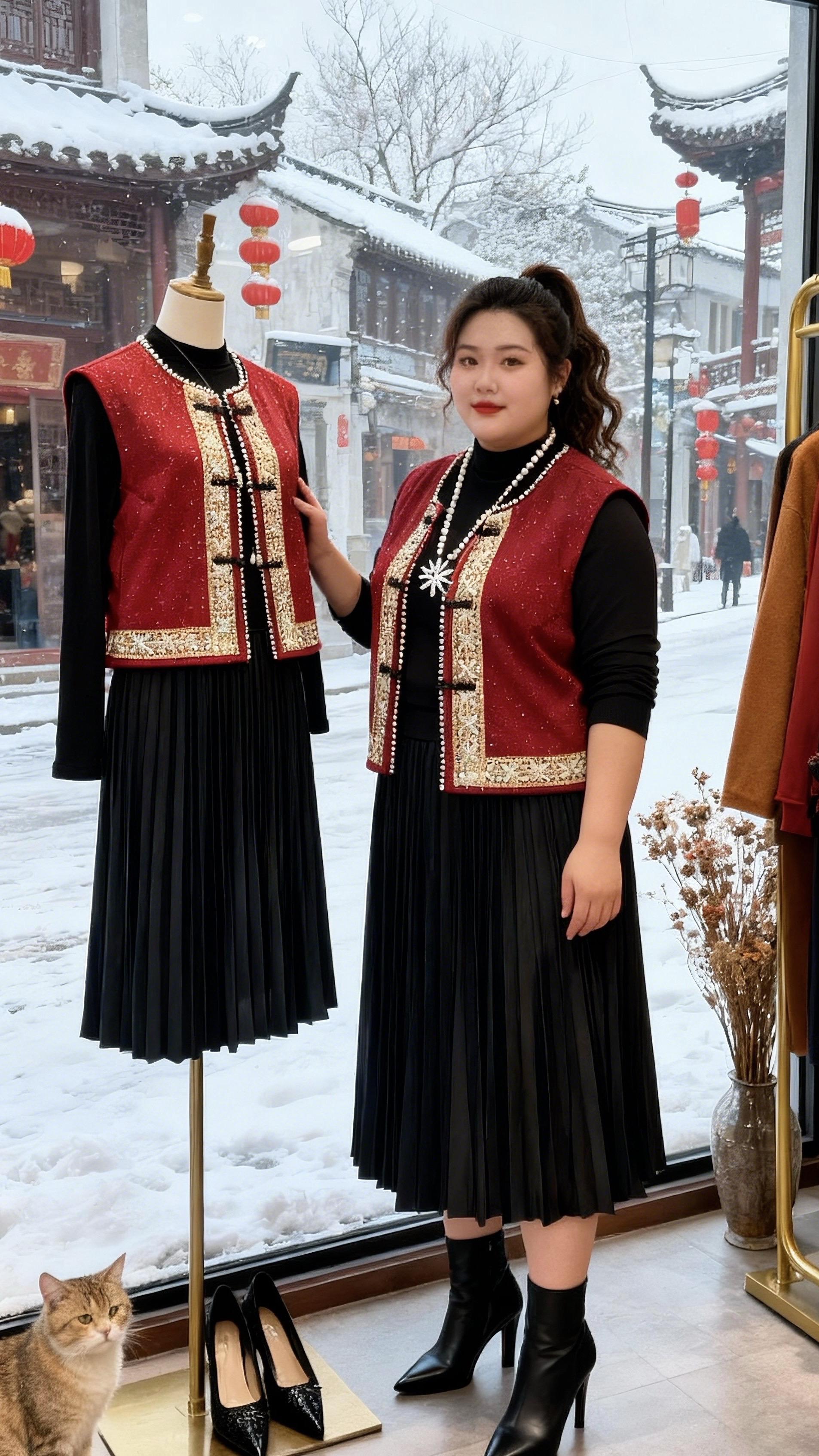 大码女装 复古套装 高级感穿搭 秋冬穿搭测评 优雅气质