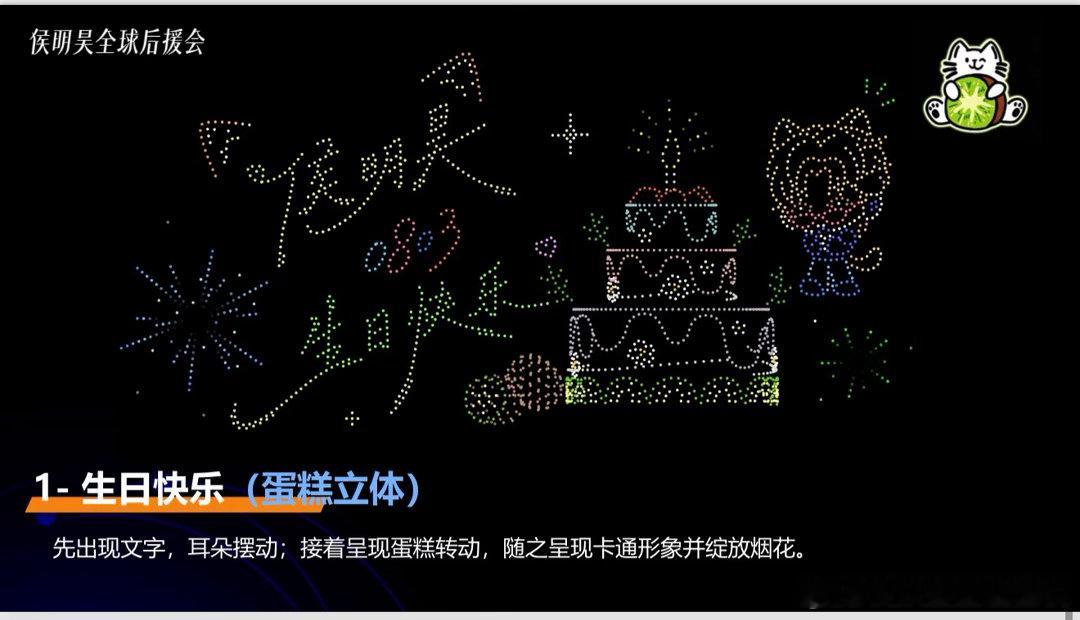 侯明昊无人机应援 浪漫灯光秀惊艳登场，每一束光点都藏着期许，见证粉丝与侯明昊双向