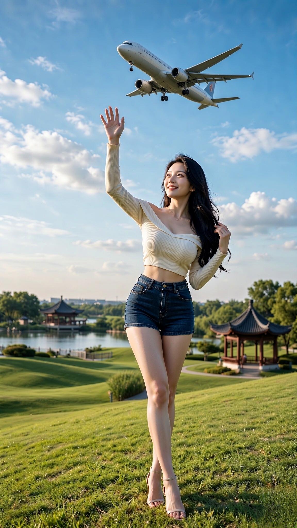 硕放公园美女美景，
