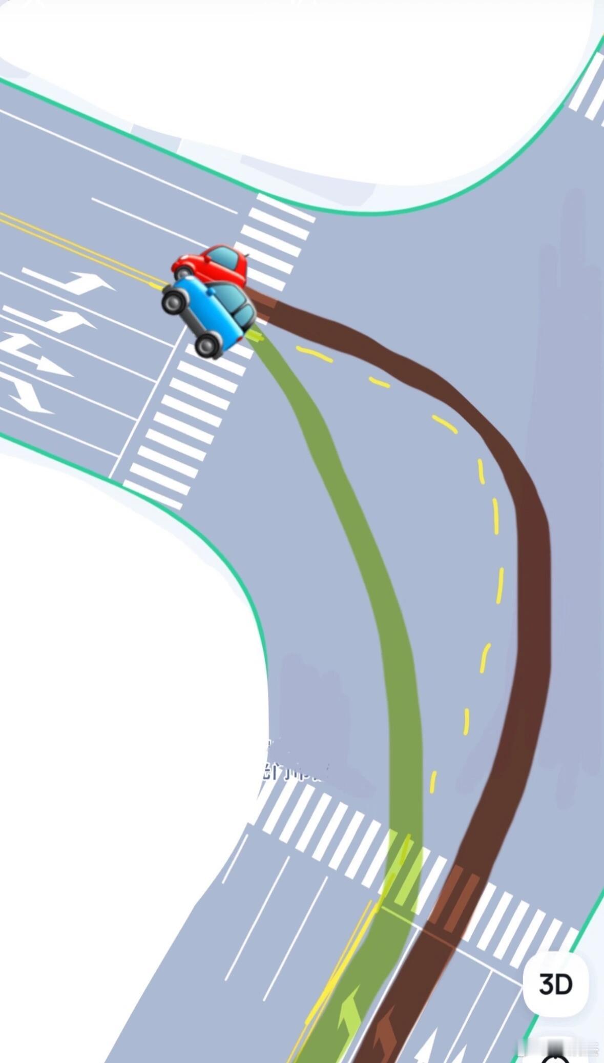 考考你们科目一和科目四是不是混过的，左转有两条车道的情况下发生这种碰撞责任如何划