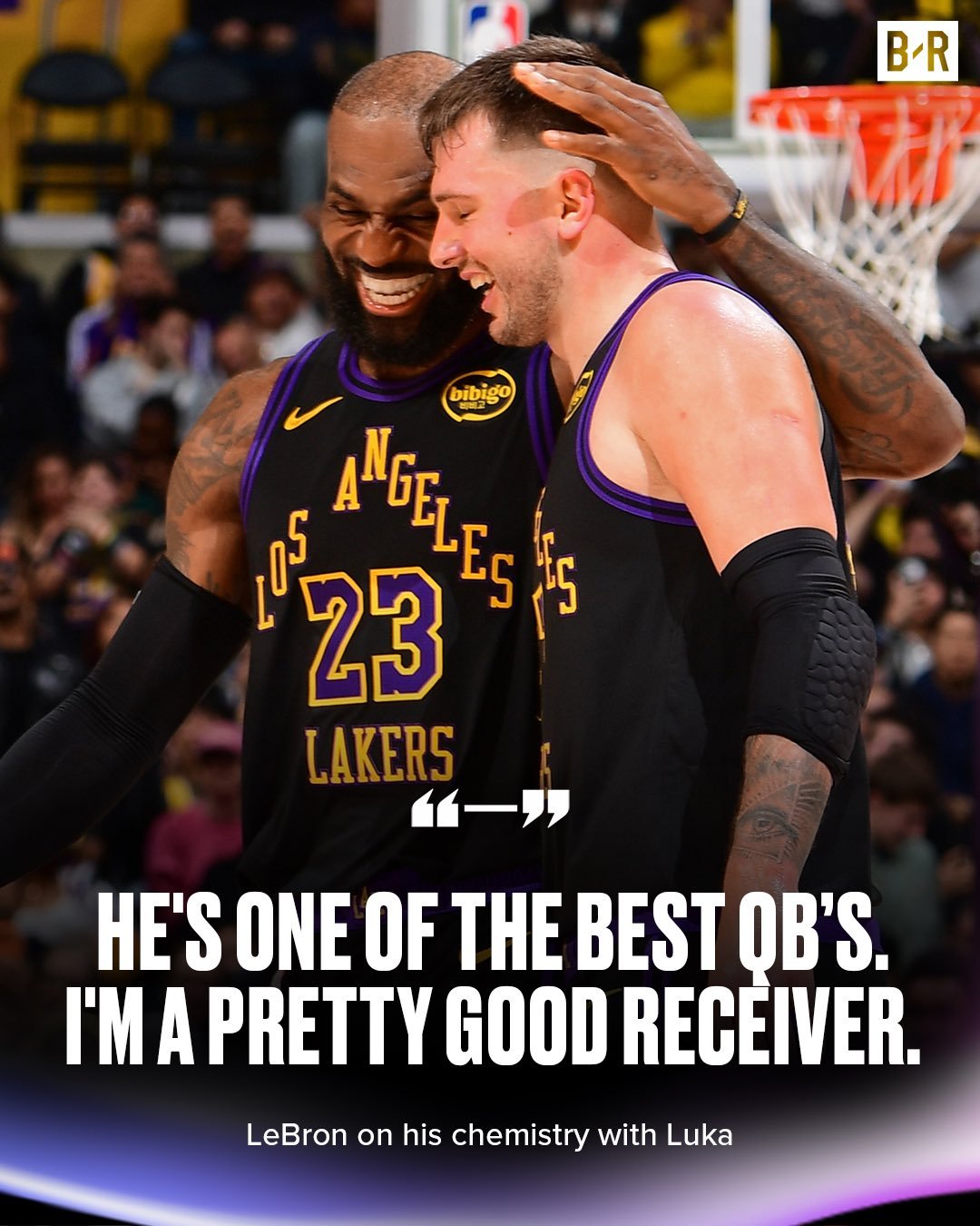 詹姆斯说东契奇是最好的四分卫，自己是个相当不错的外接其实还挺好奇东契奇这身材去打