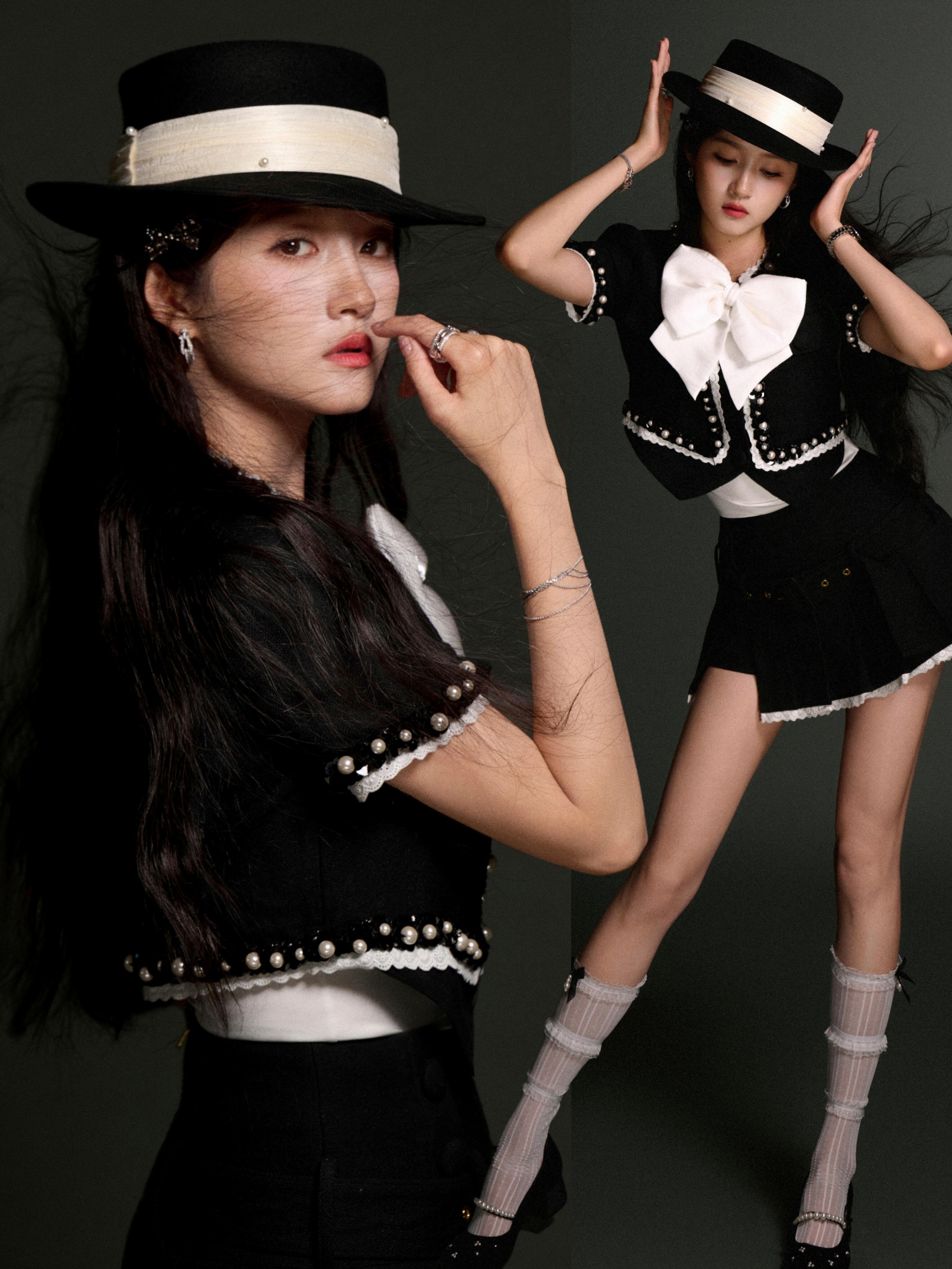 关晓彤七夕摩登大片惊艳亮相🎩，利落造型将身段曲线与优雅气质完美融合。眼神自带“