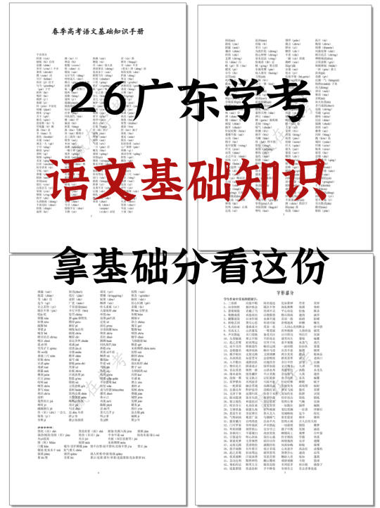 26学考|语文基础知识手册