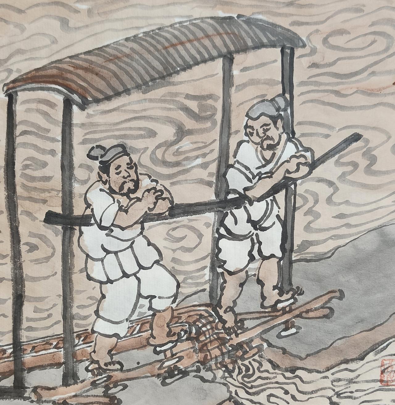 碗子的纸片水墨《在人间–拟小古人系列》