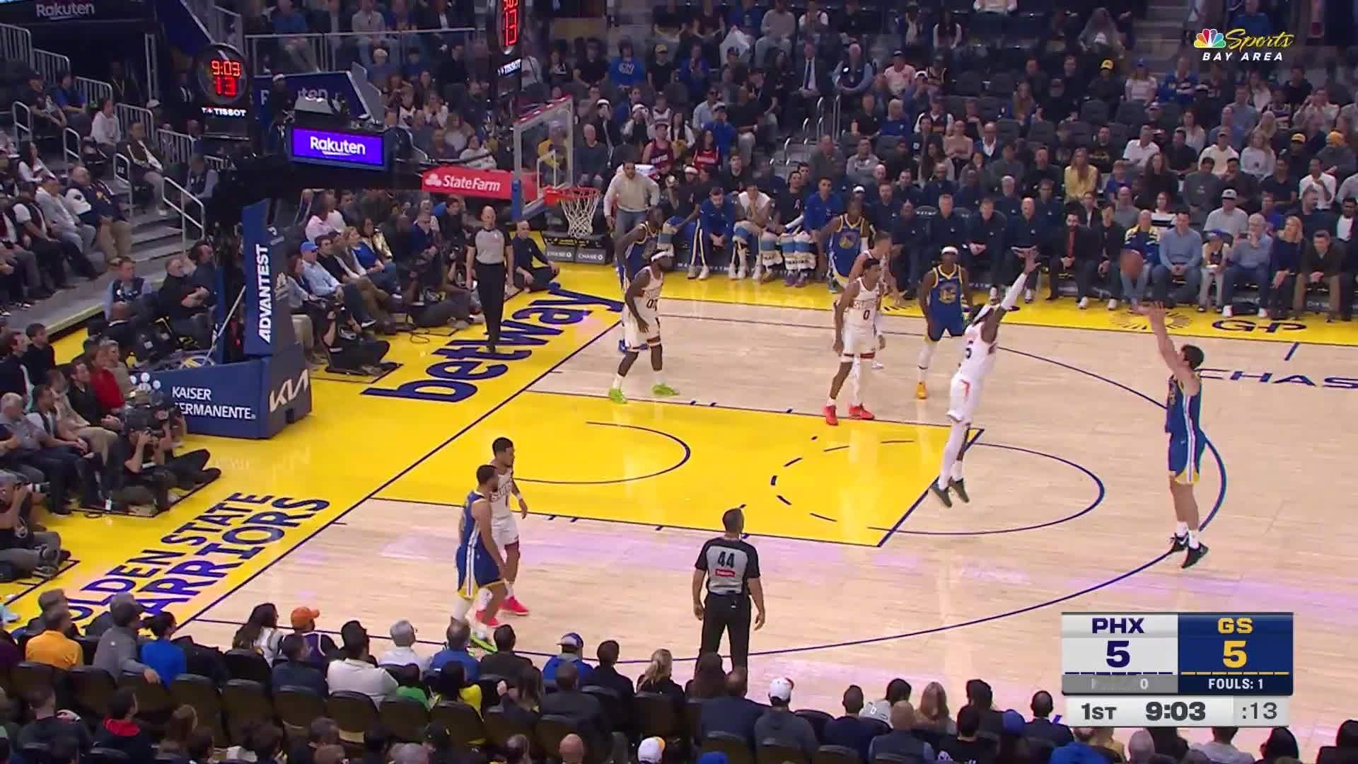 波斯特开场连续两个三分👌👌勇士8:5太阳。太阳vs勇士 ​​​