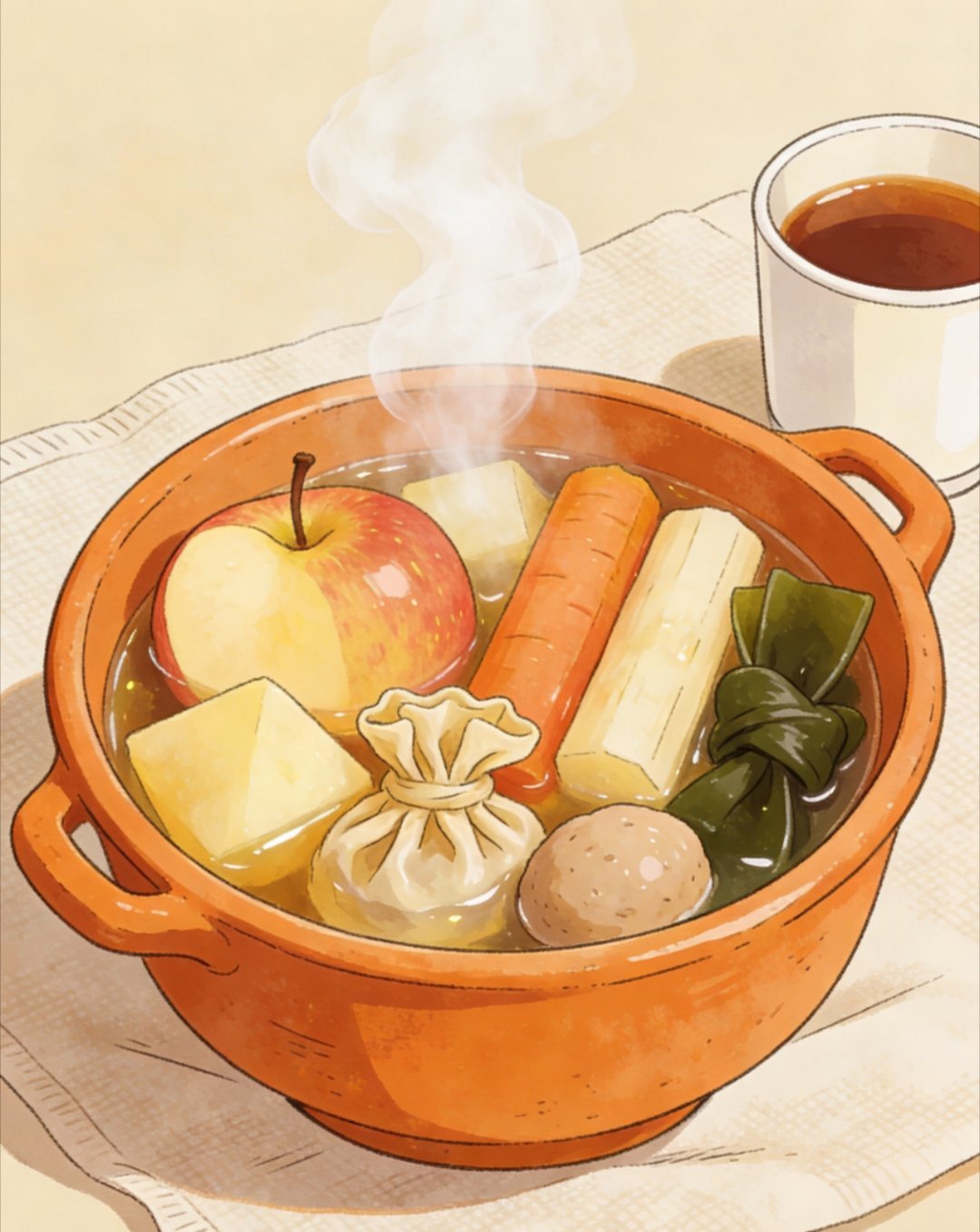 苹果关东煮 前两天刷到苹果炖牛肋条，收藏了还没来得及做，转头又刷到苹果关东煮了有