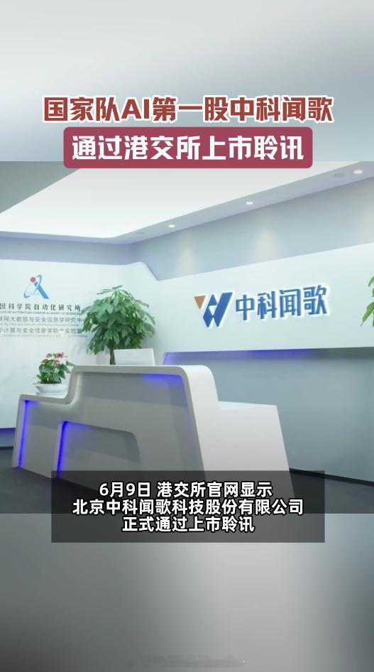 国家队AI第一股通过上市聆讯中科院孵化的中科闻歌今日通过港交所聆讯，国家队资本背