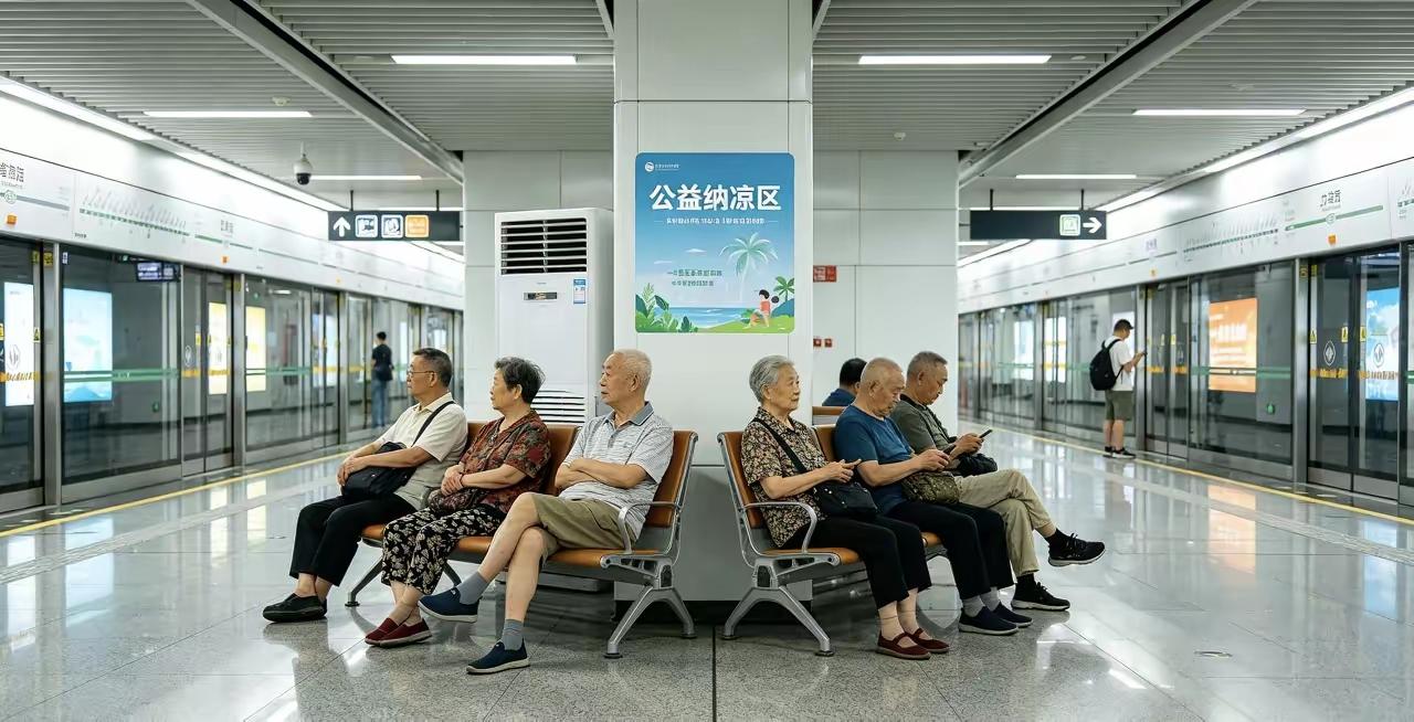 成都地铁的这种空间设置真是考虑了酷暑季市民的痛点！有条件的可以跑去都江堰青城山、