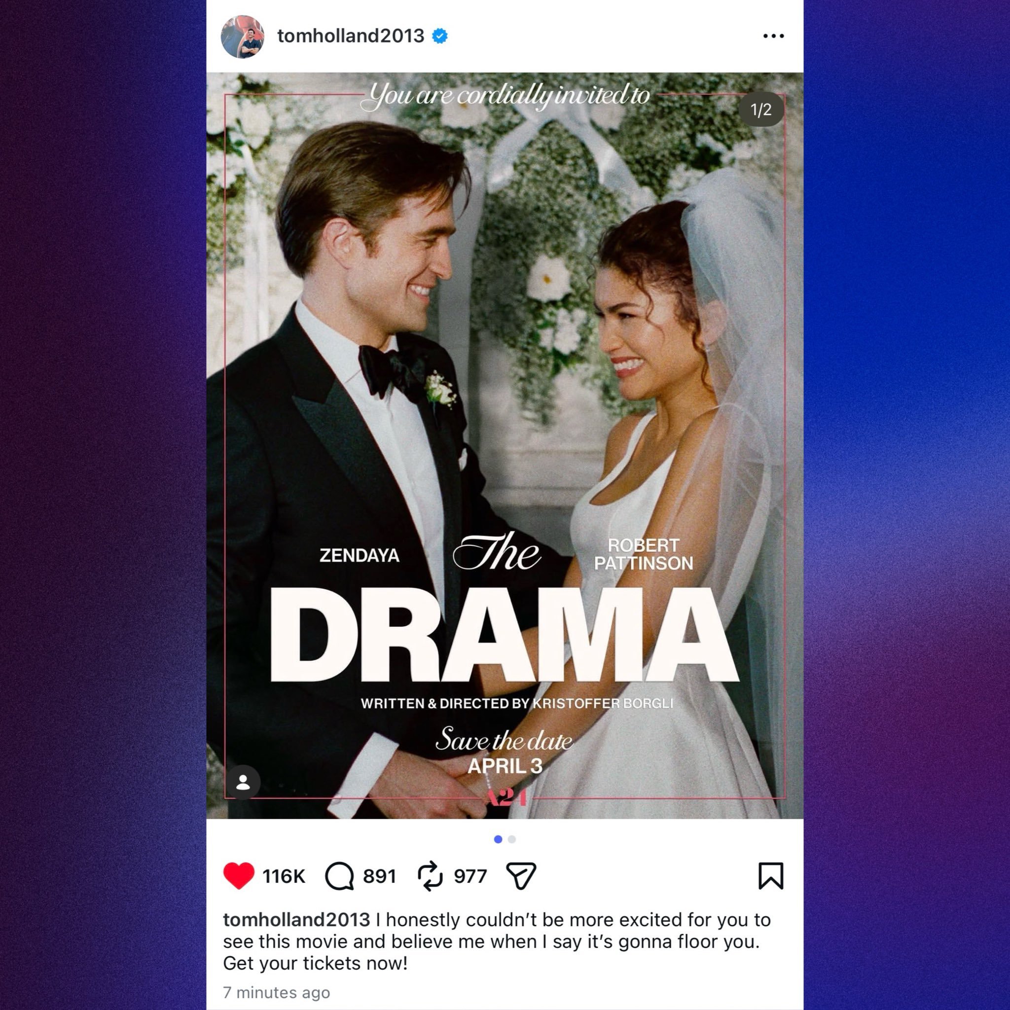 他超爱！娇夫荷兰弟安利赞达亚新片《爱情抓马》，“说真的，我太期待你们看到这部电影