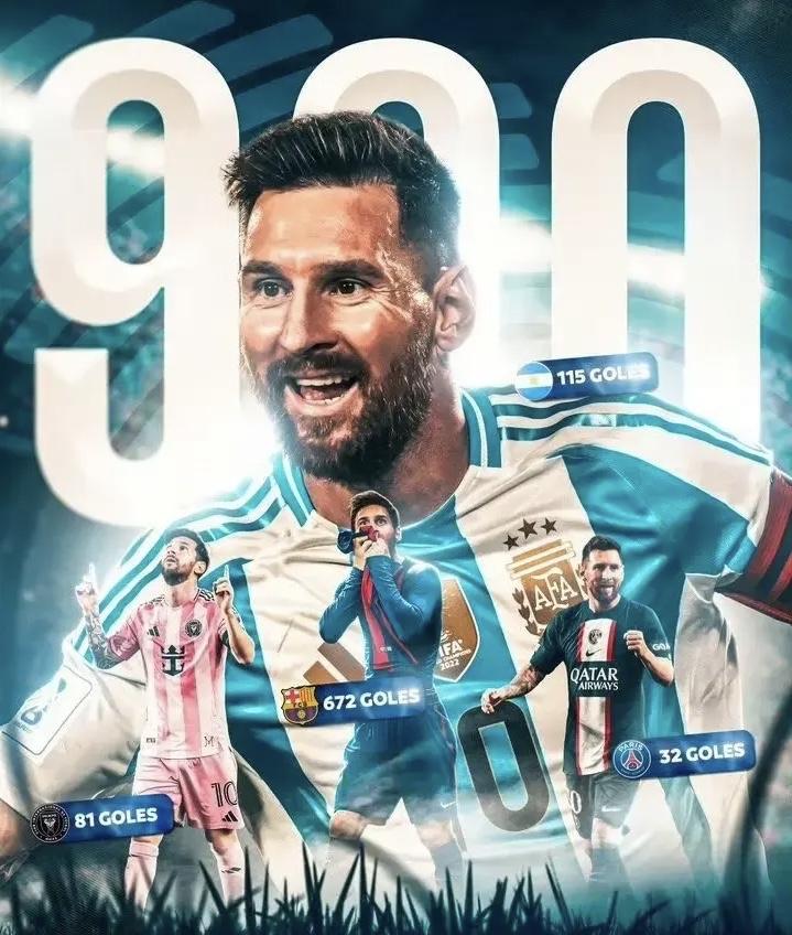 38岁的梅西：

迈阿密国际1:1纳什维尔，达成生涯900球成就，1142场比赛