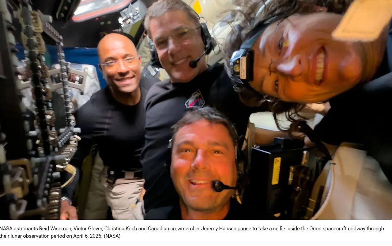 阿尔忒弥斯II号完成绕月飞行任务，开始返回地球

美国东部时间周二下午，NASA