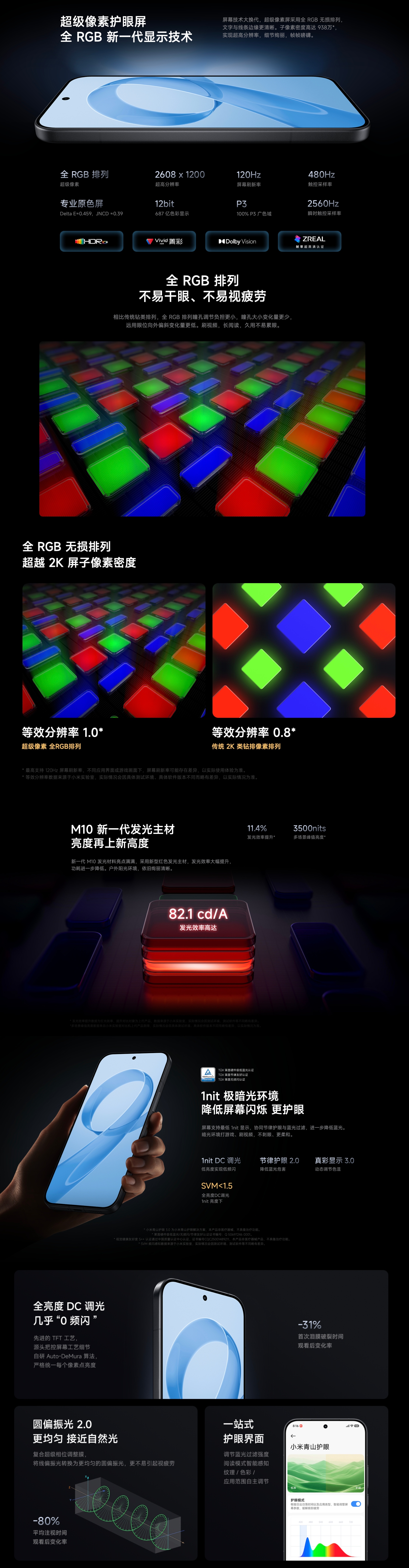 我还是想说，全RGB无损排列的超级像素屏幕，它是「超2K屏」的子像素密度，拥有低