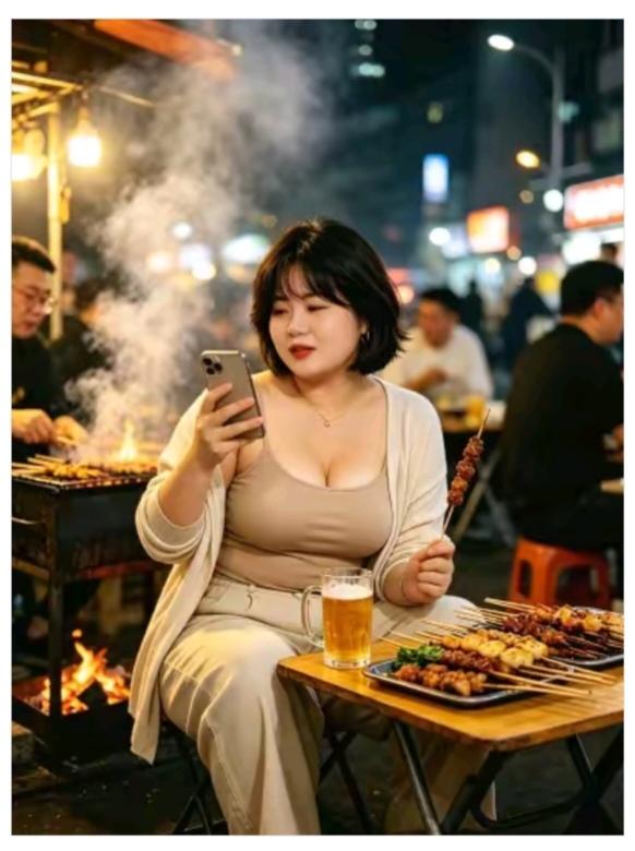 小城镇的夜晚
       夏日炎炎似酷暑，白天就是桑拿浴，高温来临，农民朋友都