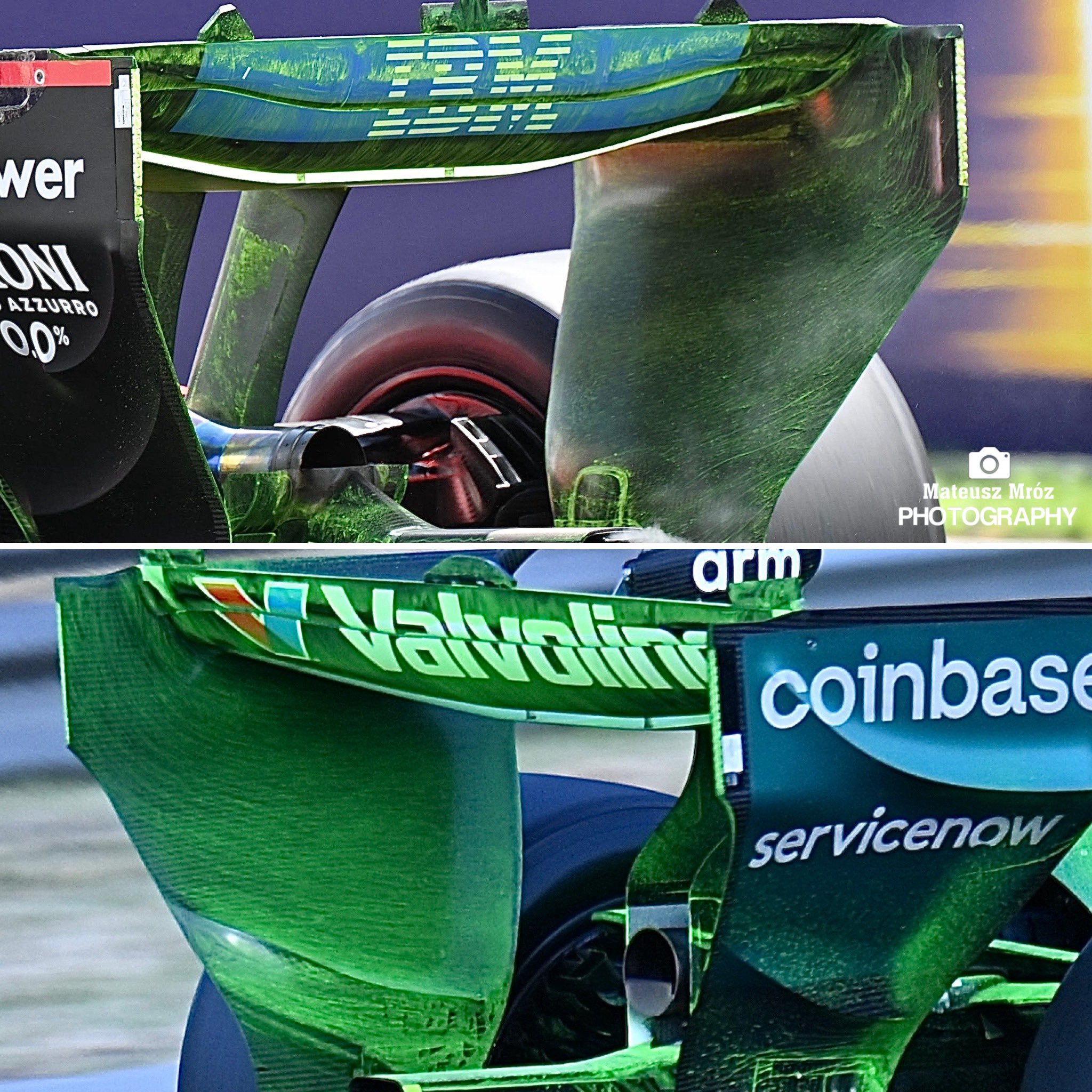 F12026F1匈牙利大奖赛 法拉利和马丁的尾翼气流 
