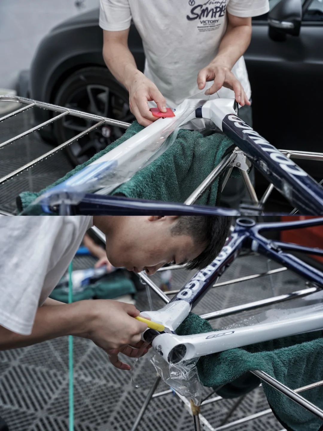 给大玩具梅花COLNAGO C68贴个透明车衣