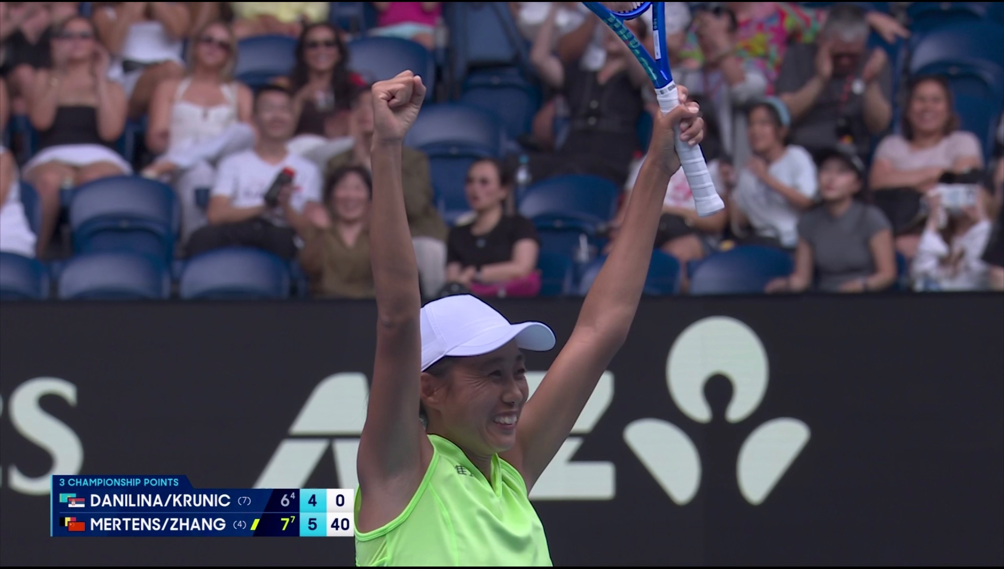 我们又一次是澳网冠军啦！张帅夺澳网女双第二冠张帅梅尔滕斯夺澳网女双冠军张帅大满贯