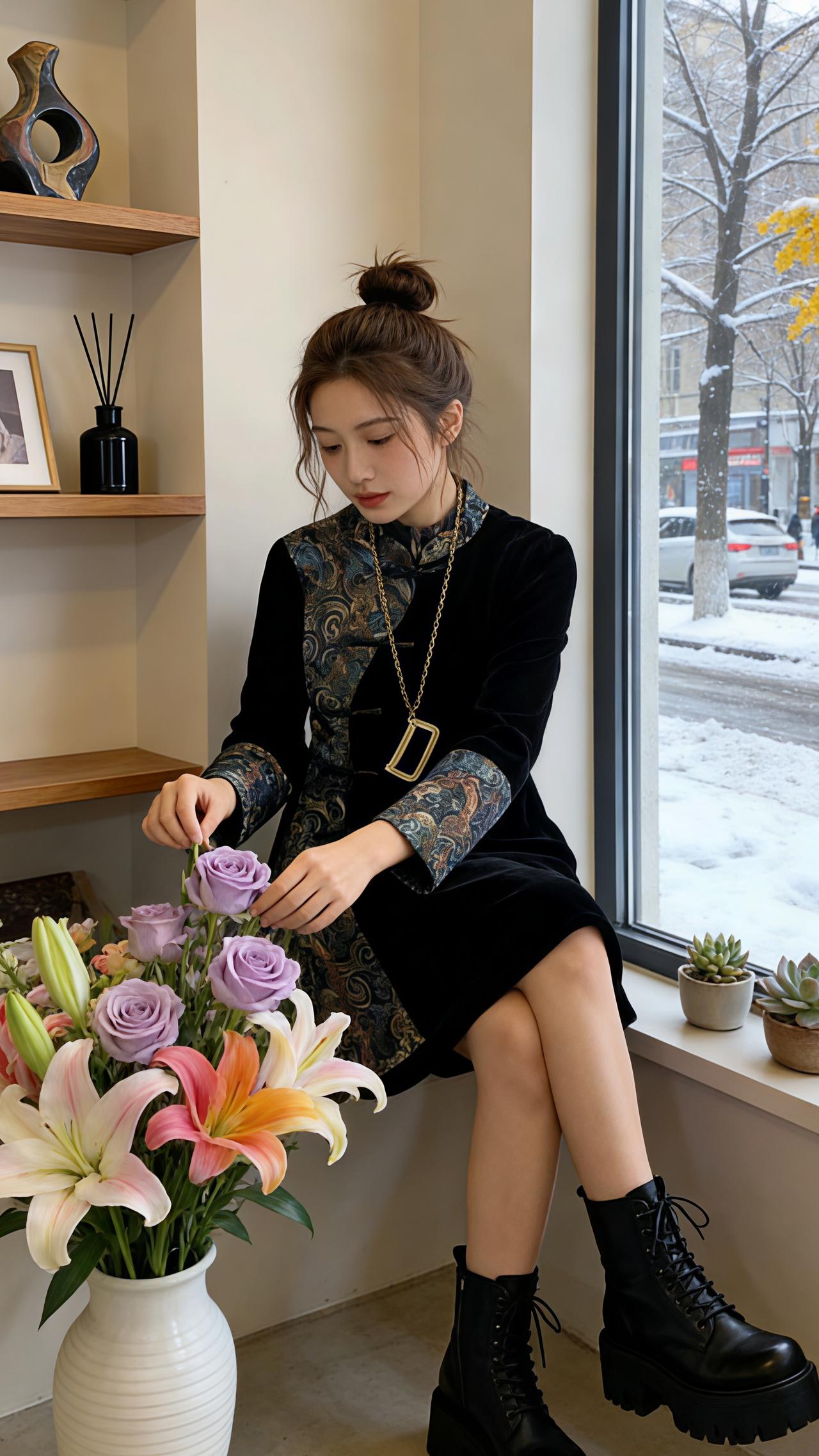 丝绒连衣裙 新中式穿搭 新衣服 国风古韵 衣服穿搭