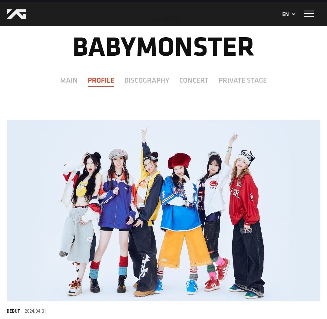 BABYMONSTER在YG Family的官方网站上更新了图片简介BABYMO