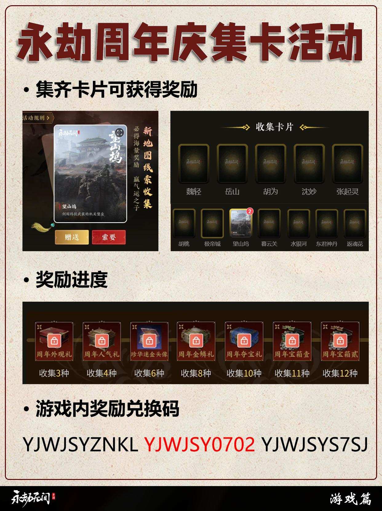 永劫周年庆集卡活动。