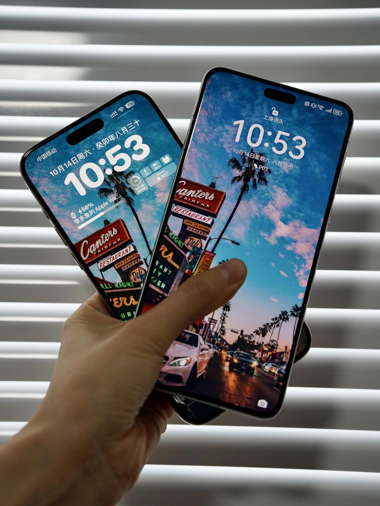 iPhone 15 Pro Max和华为Mate 60 Pro一块使用了一段时间